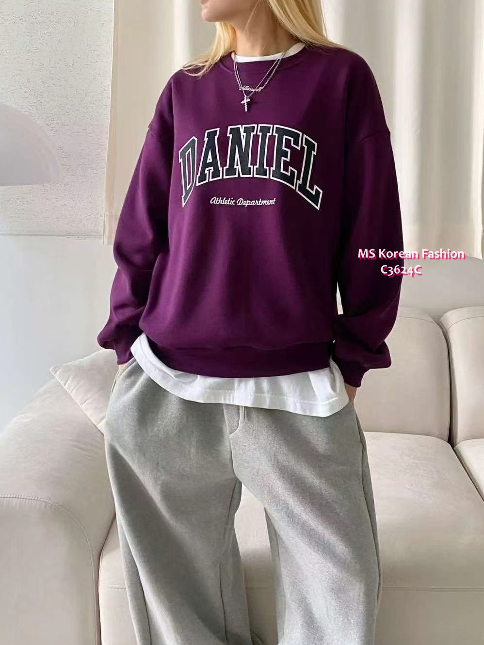 C3624 韓國🇰🇷靚色毛底衛衣