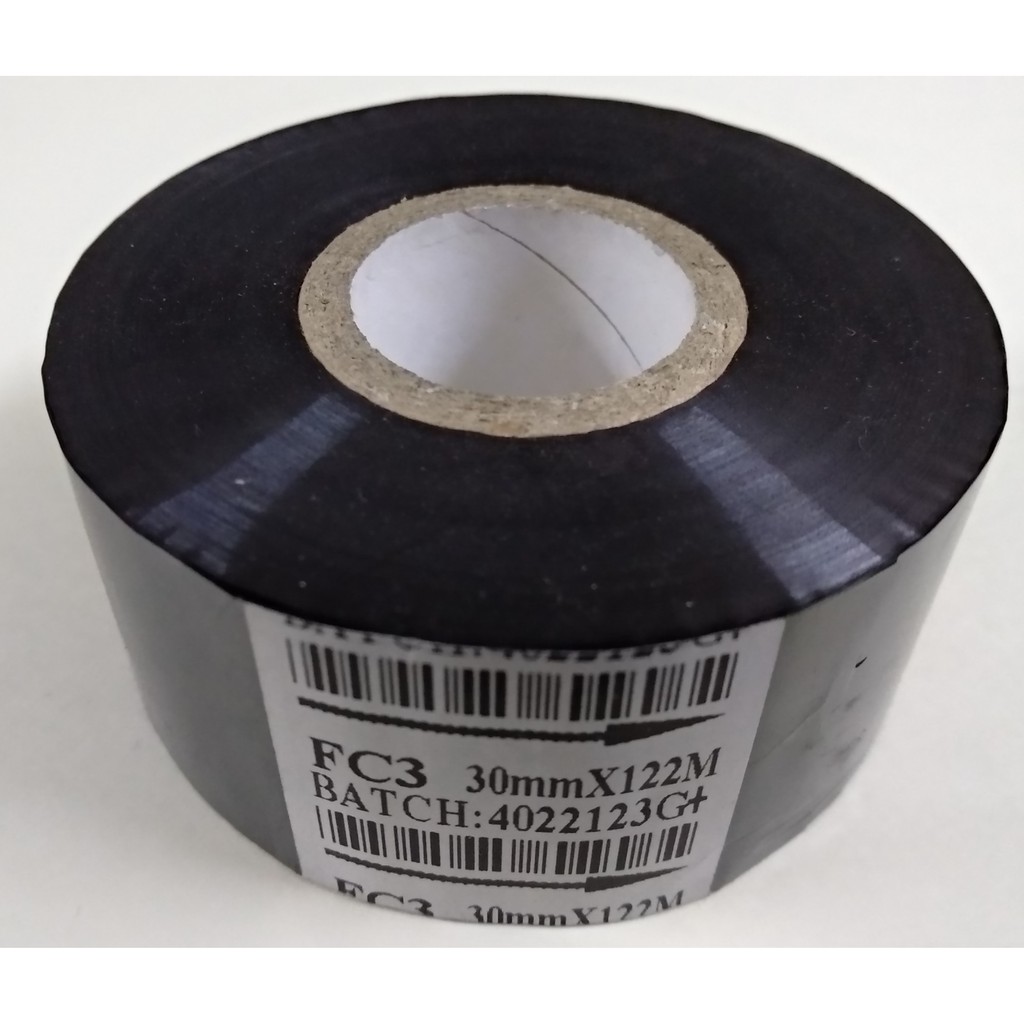 **VALUE PACK** **5 rolls/pack**  FC3 Hot stamping ribbon (black) - 30mm X 122 metre long