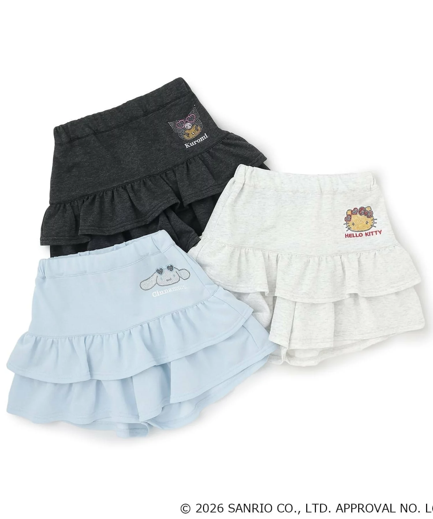 🆕【⭐訂購⭐】🌀 🇯🇵 日本直送 #Sanrio 水鑽 層疊裙褲［3款選］🌀 [ELGA-0040][260807]