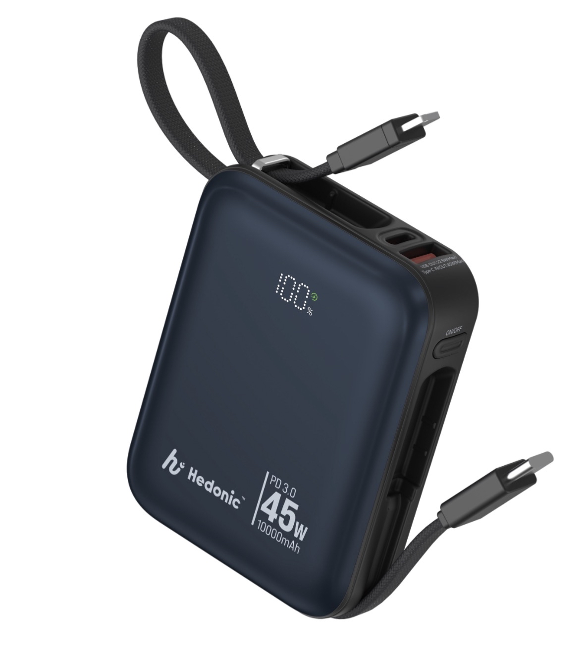 Hedonic 45W (w/lightning +TypeC cable)10000mAh Qrcode +CCC powerbank