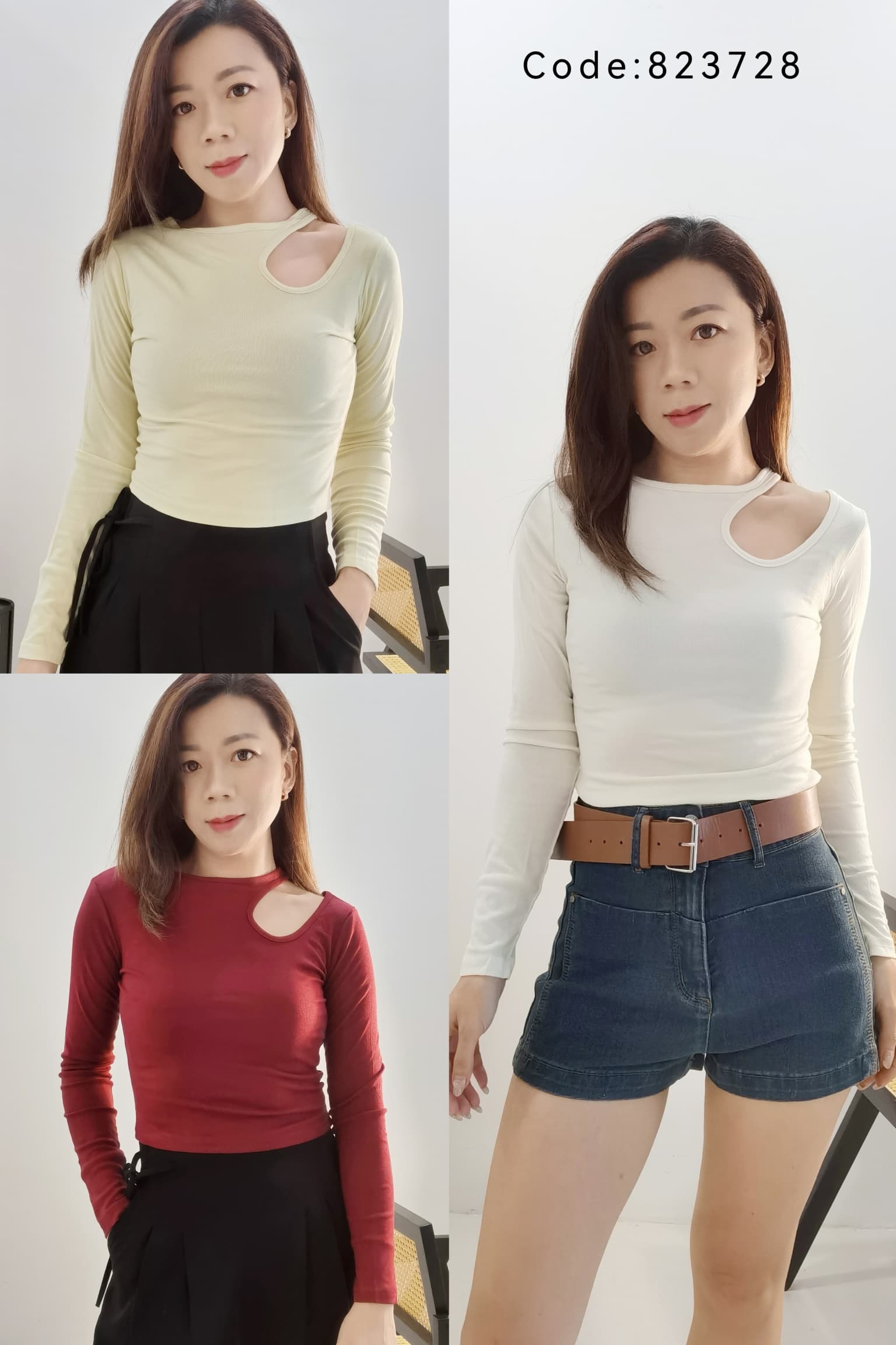823728 LONG  SLEEVED COTTON TOP