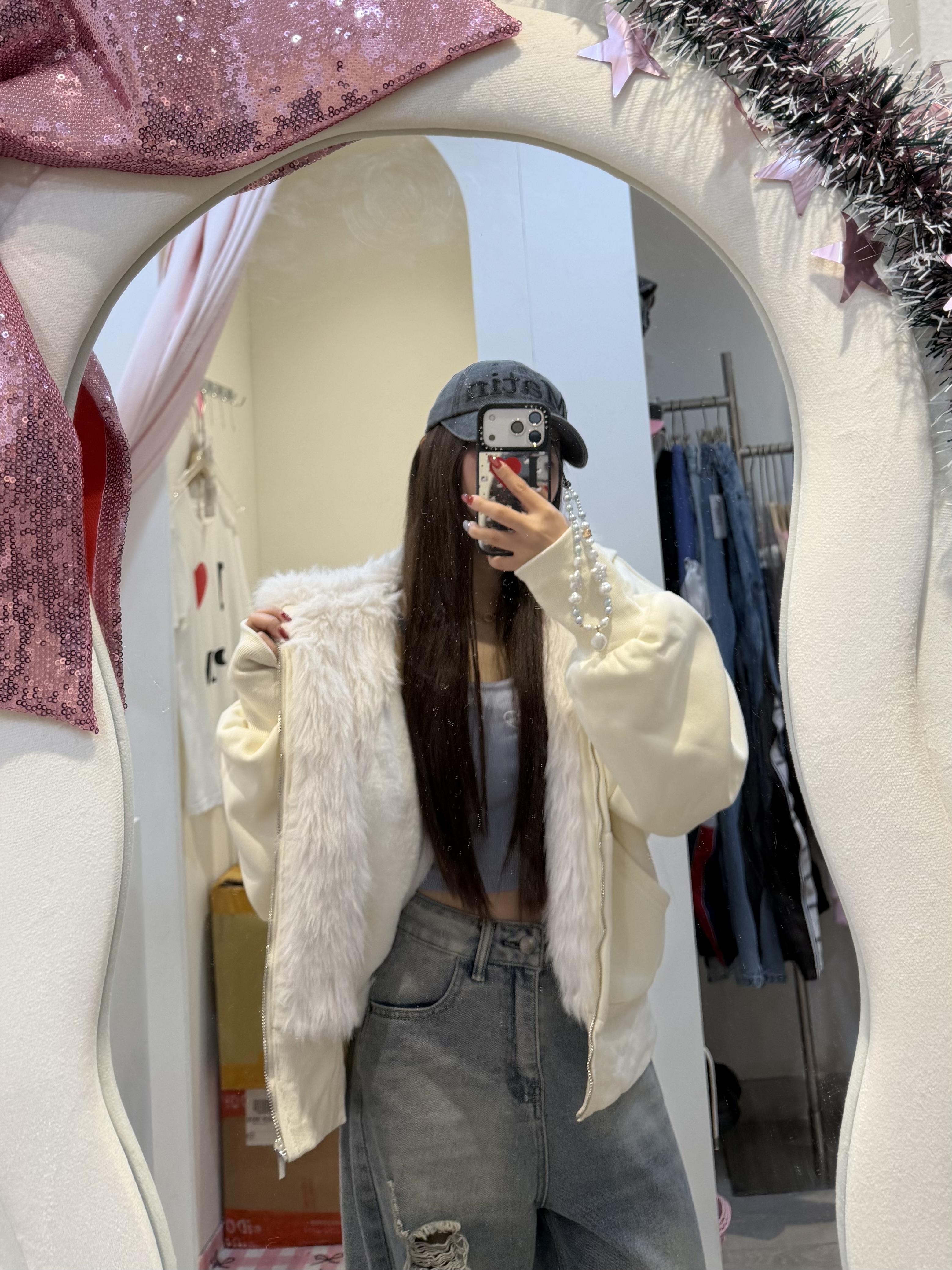 已售罄❌ 東大門秋冬毛毛帽厚毛款jacket （2colour）