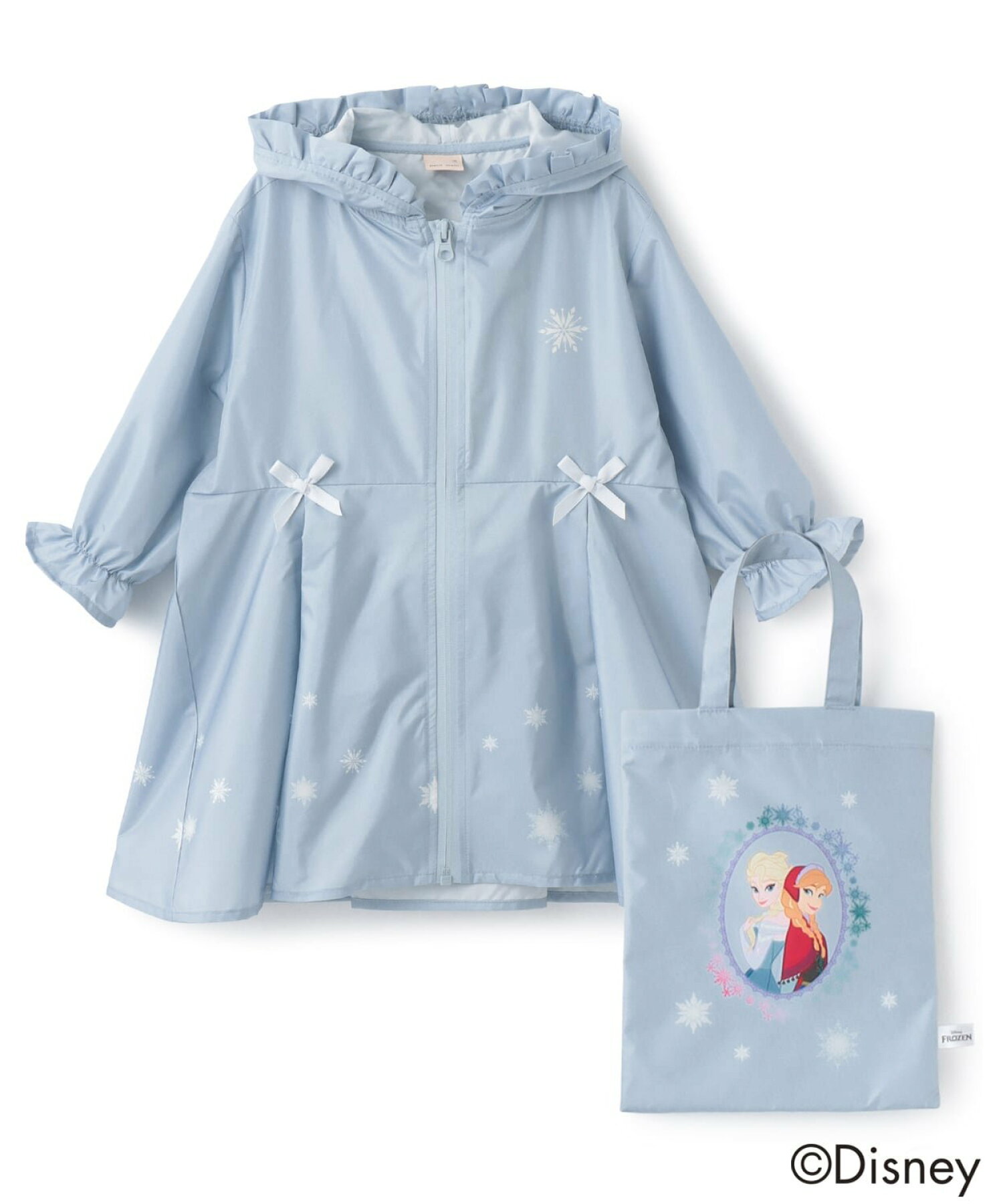 🆕【⭐訂購⭐】🇯🇵 日本直送 🌀🇯🇵 日本直送🇯🇵 #DisneyPrincess / #Frozen 荷葉邊喇叭裙 雨褸+收納袋(兼容書包位)🌀 [ELED-0212][260623]