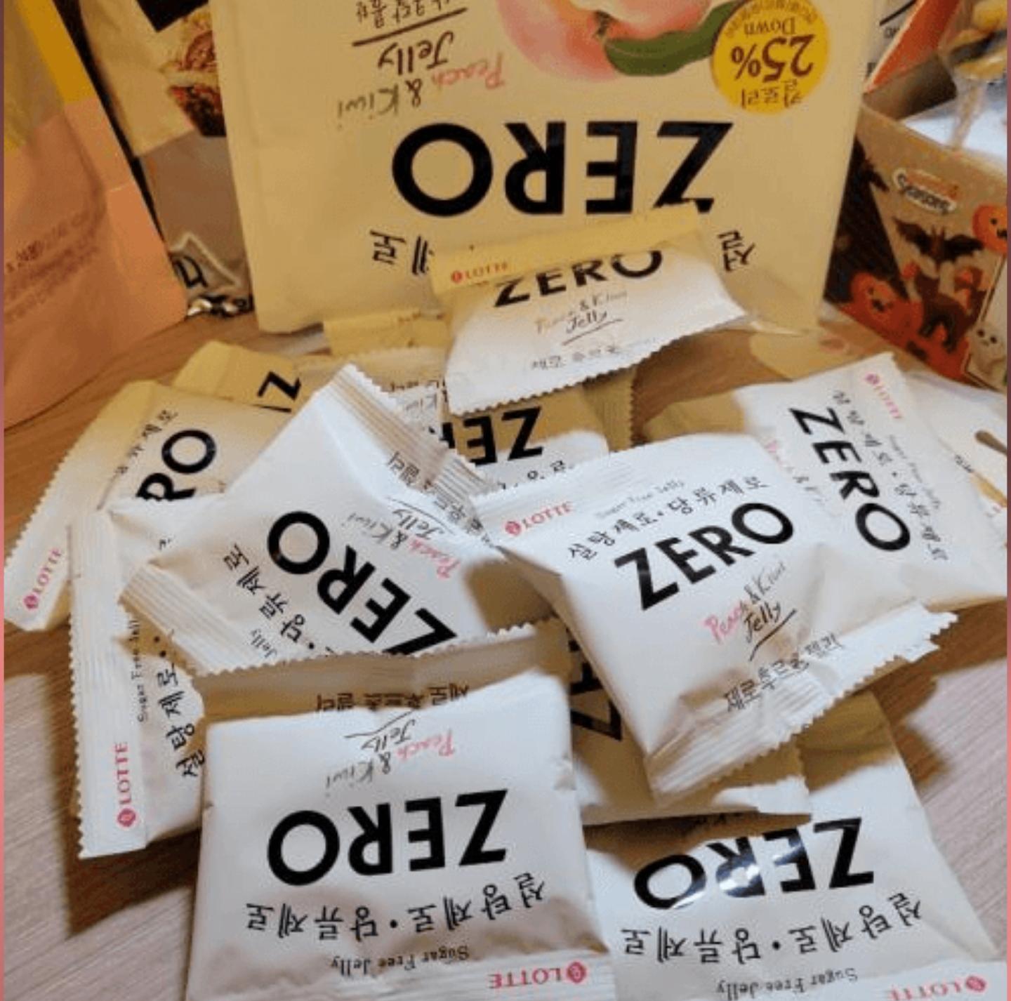 韓國 LOTTE 樂天 ZERO 無糖 奇異果桃軟糖 17小包