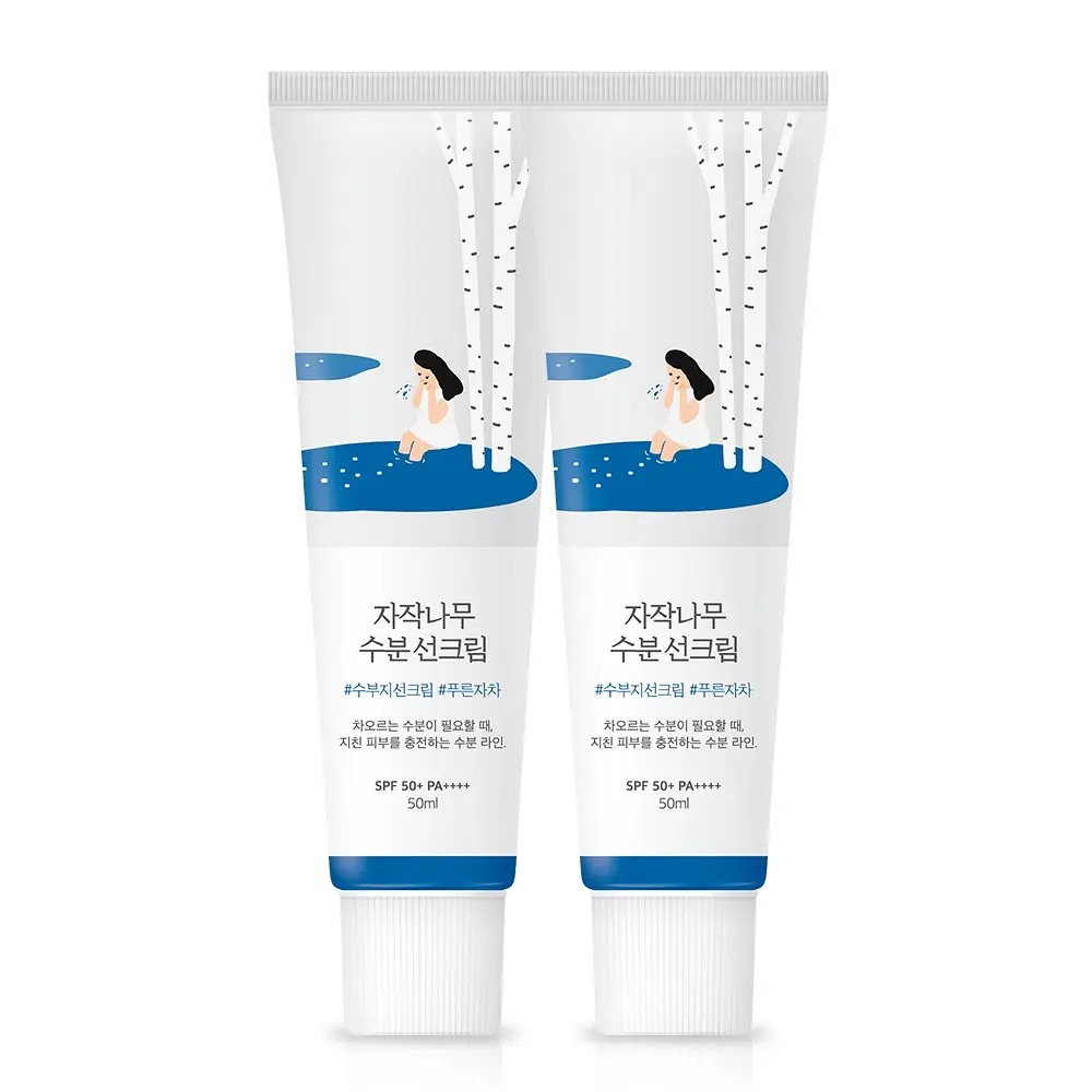 Round Lab Birch Tree Moisturizing Sunscreen 白樺樹水分防曬霜SPF50+ PA++++ 50ml+50ml | Olive Young優惠套裝