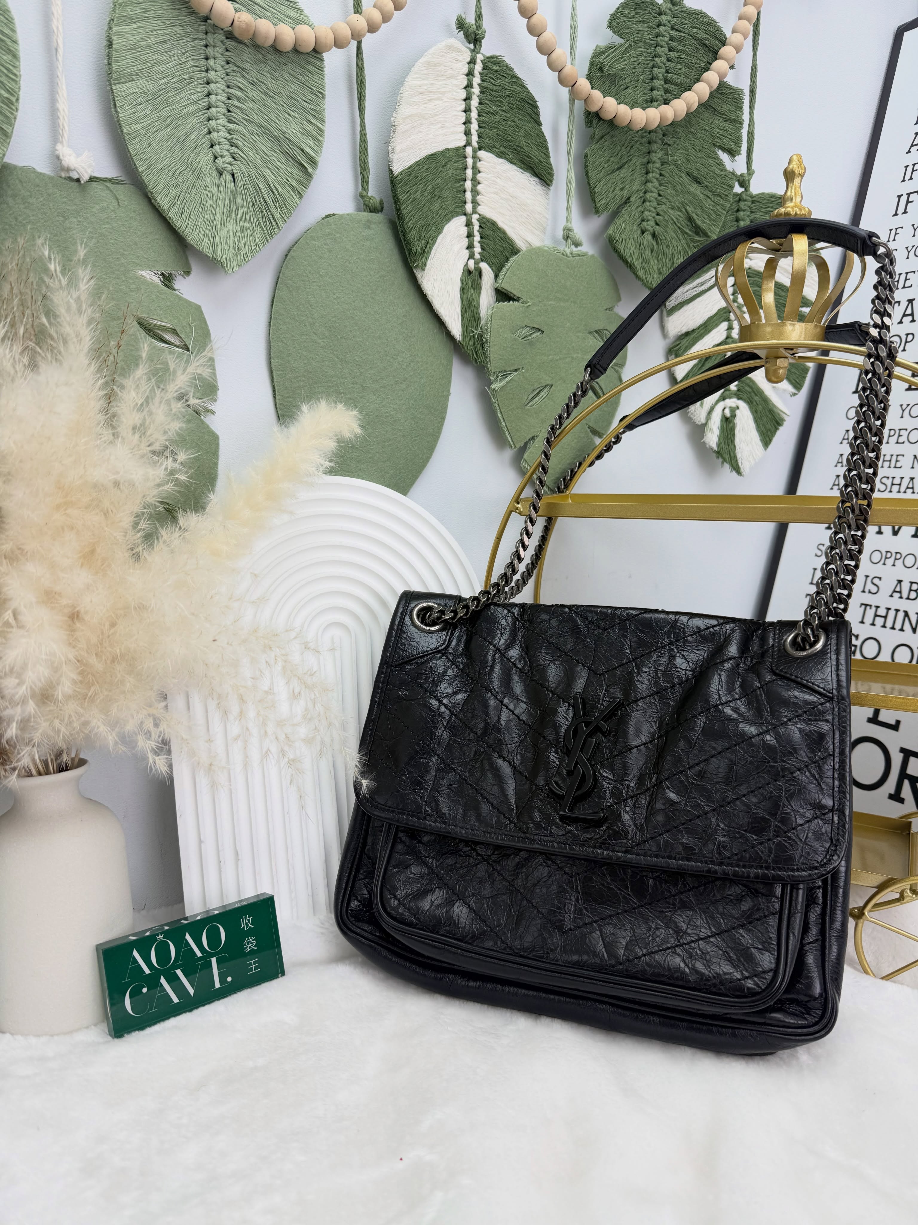 YSL👜 PRE OWNED 🛍️黑色Niki🖤