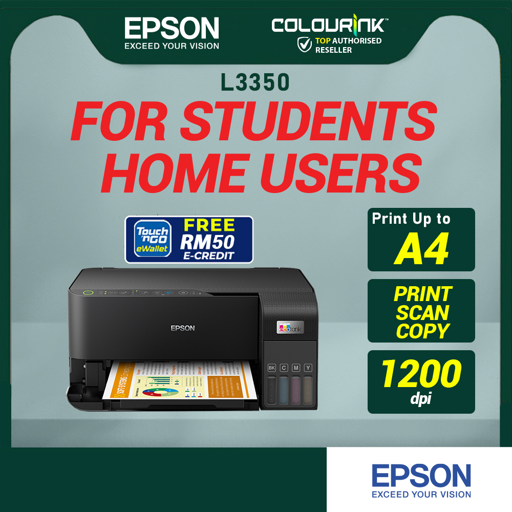 Epson L3350 L3550 A4 3-in-1 Refill Ink Tank Wi-Fi Printer with Original Ink Bottle similar T420w T520w L3150 G3020 L3156