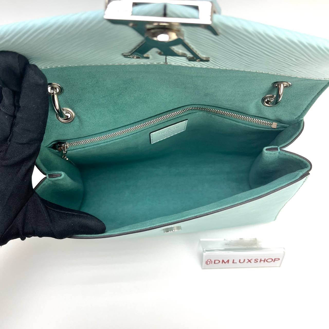 LV Pochette Grenelle Light Blue Epi Leather Bag SHW