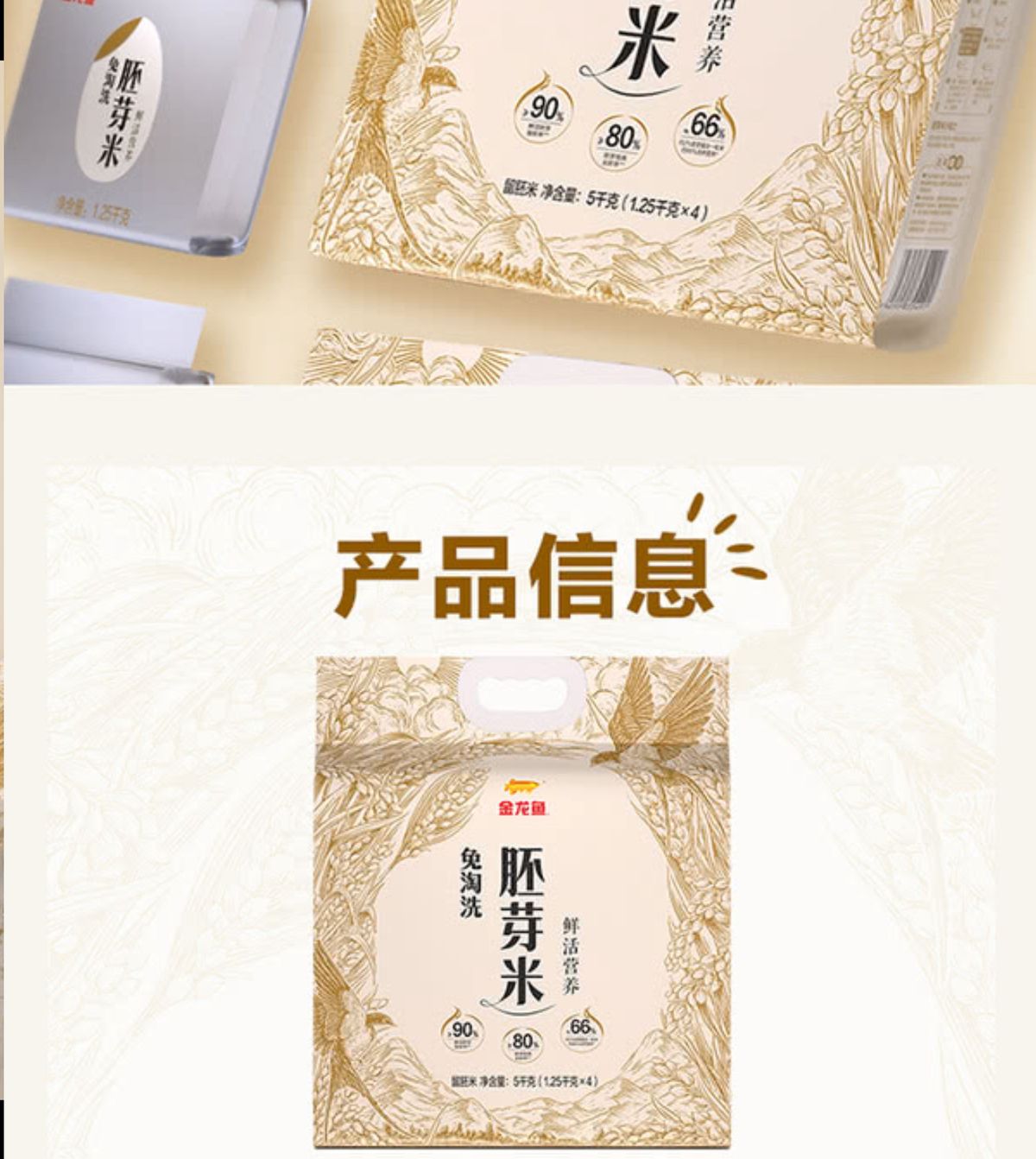 金龍魚 免淘洗胚芽米 5kg (1.25kg*4包) *新包裝 平行進口