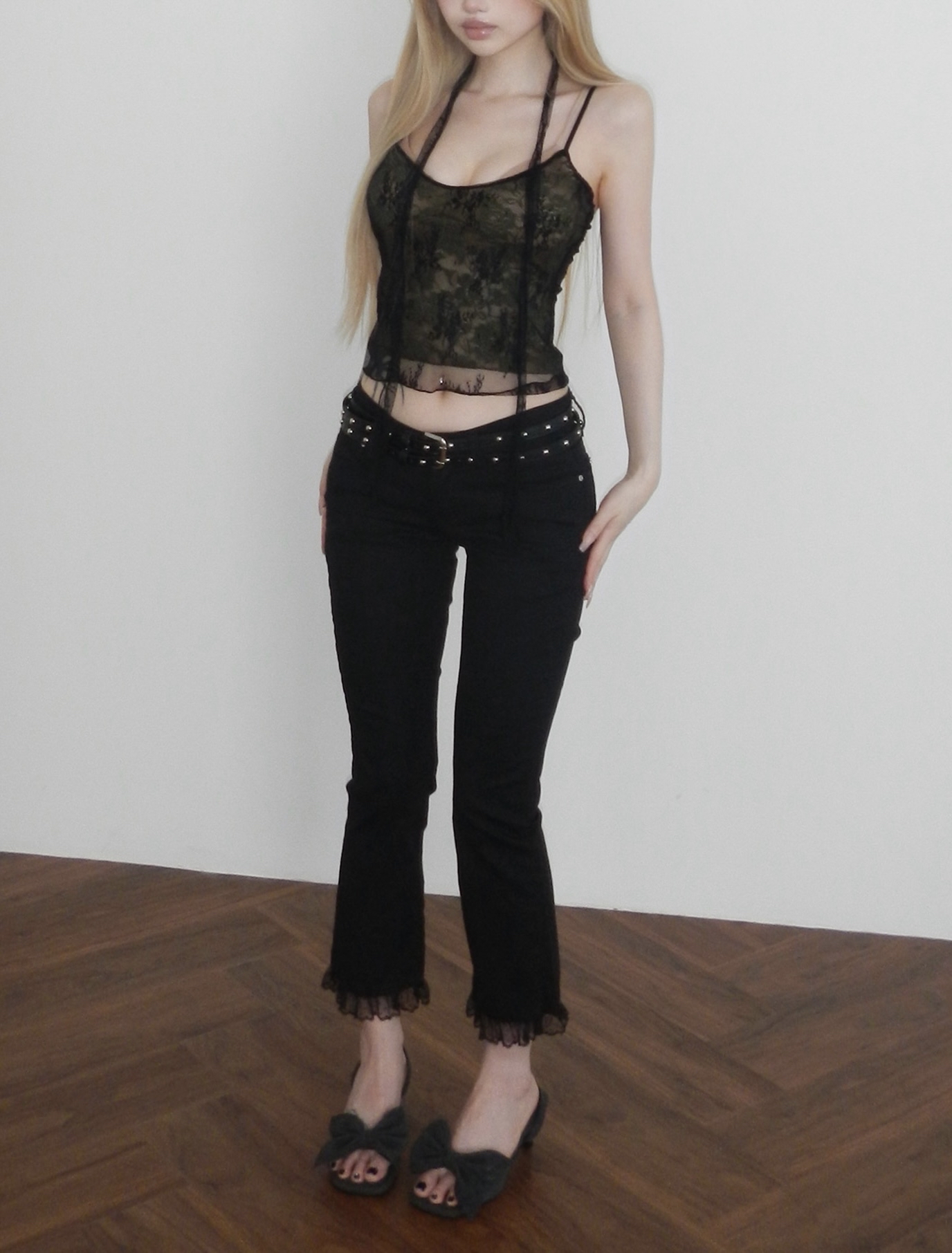 Floral Lace Cami with Scarf