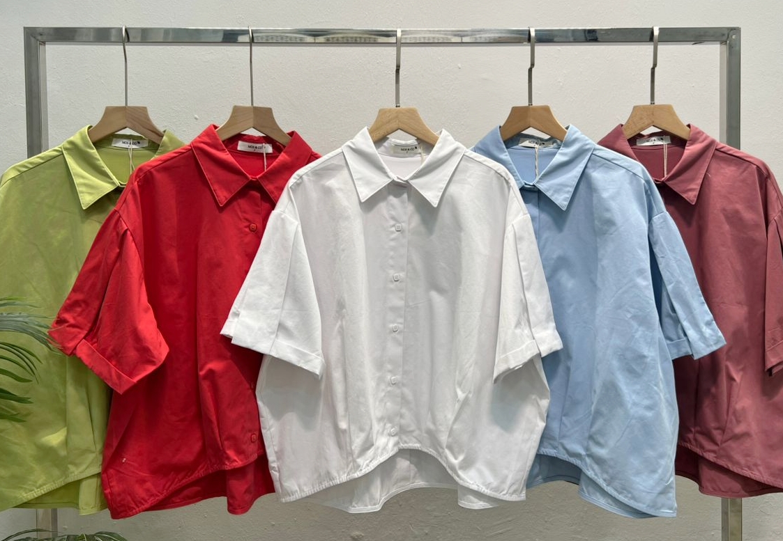 H0660 Oversize Collar Short Sleeve Shirt 