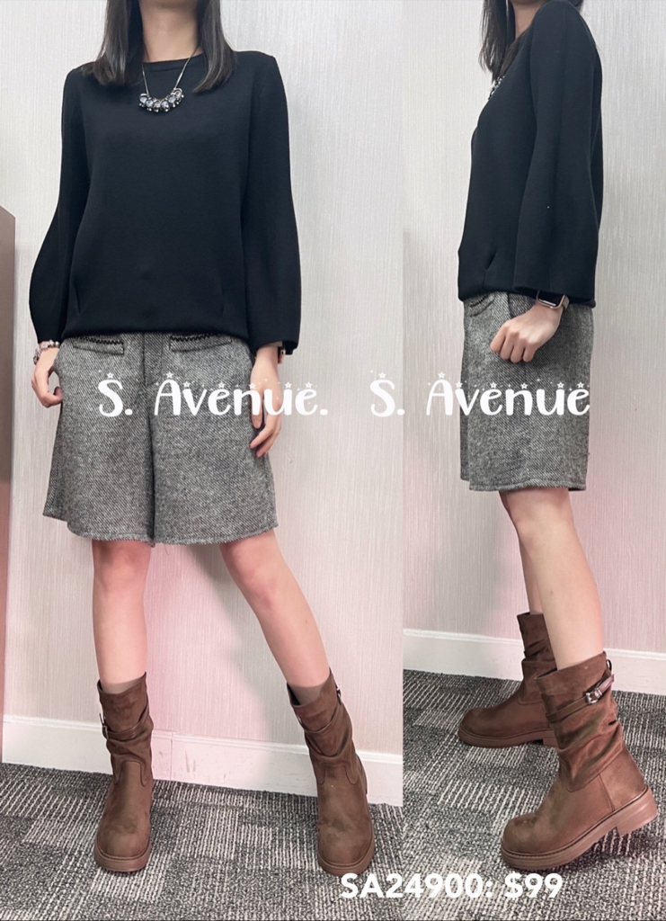 SA24900: 喇叭袖多色針織top