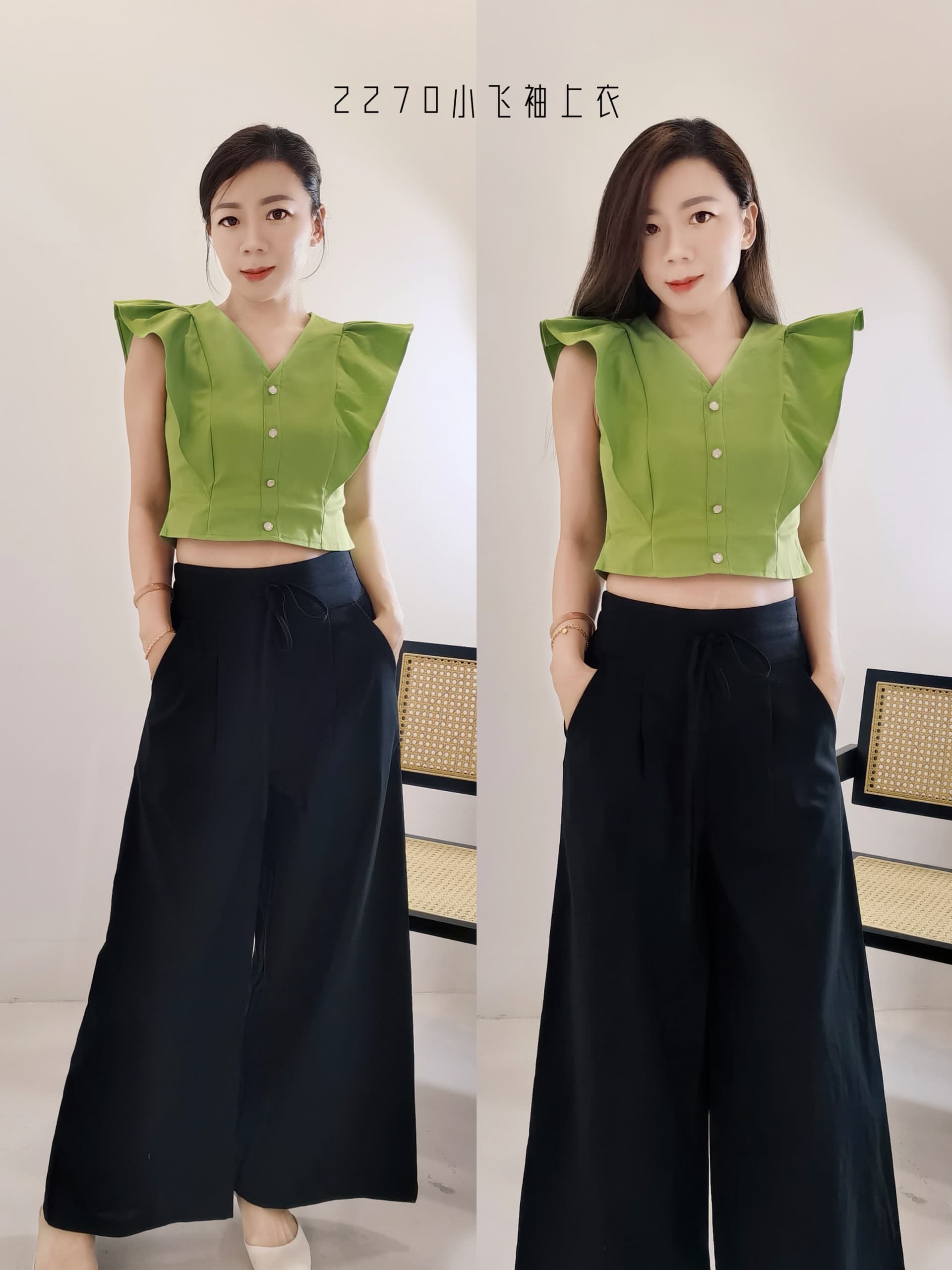 2270 DESIGN BLOUSE 时尚小飞袖上衣