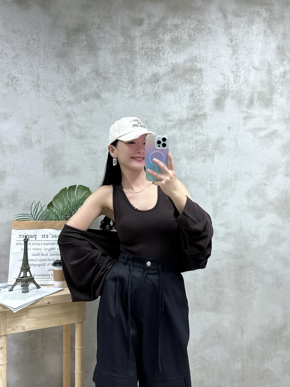 C03 U領背心+外套Set