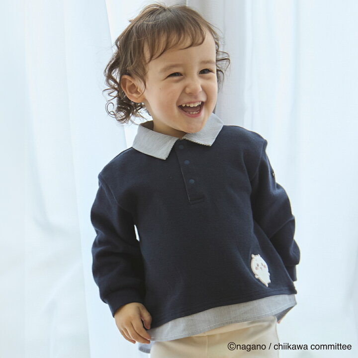 🇯🇵預訂 日本直送🇯🇵 Petit Main x Chiikawa系列兩色人物刺繡貼花企領長袖上衣