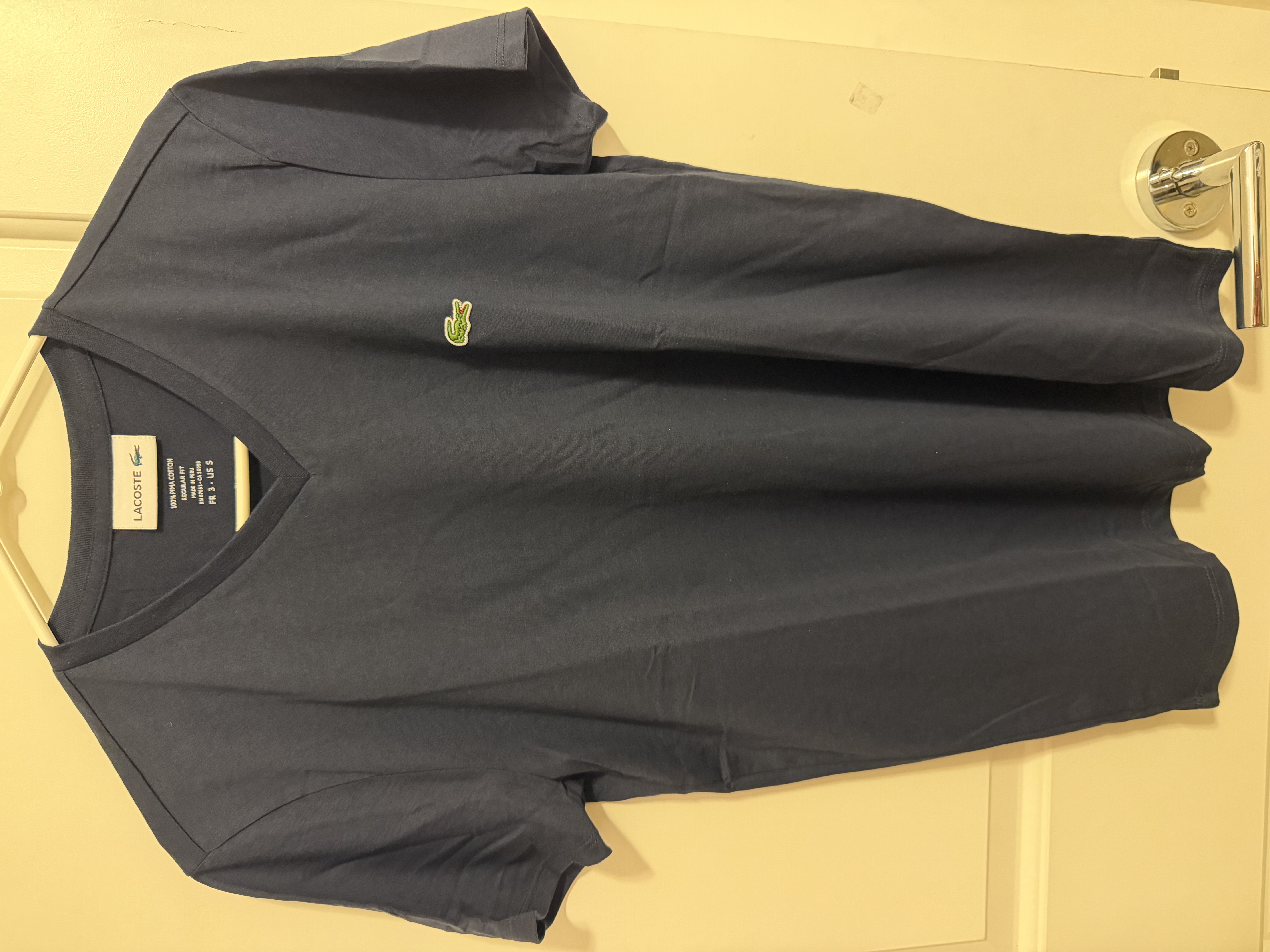 LACOSTE 中性V 領 T shirt 