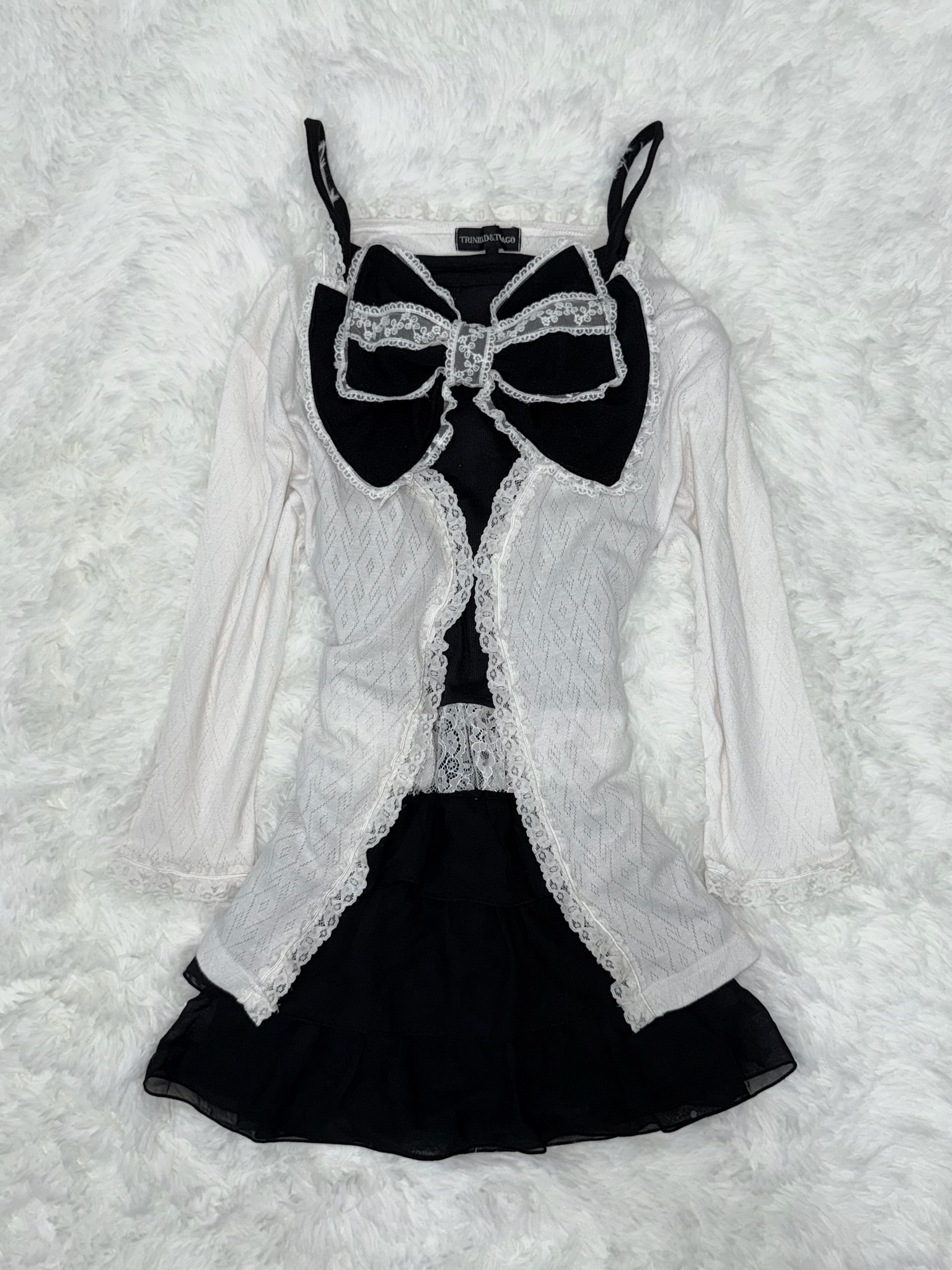 Black & White Lace Bow Set