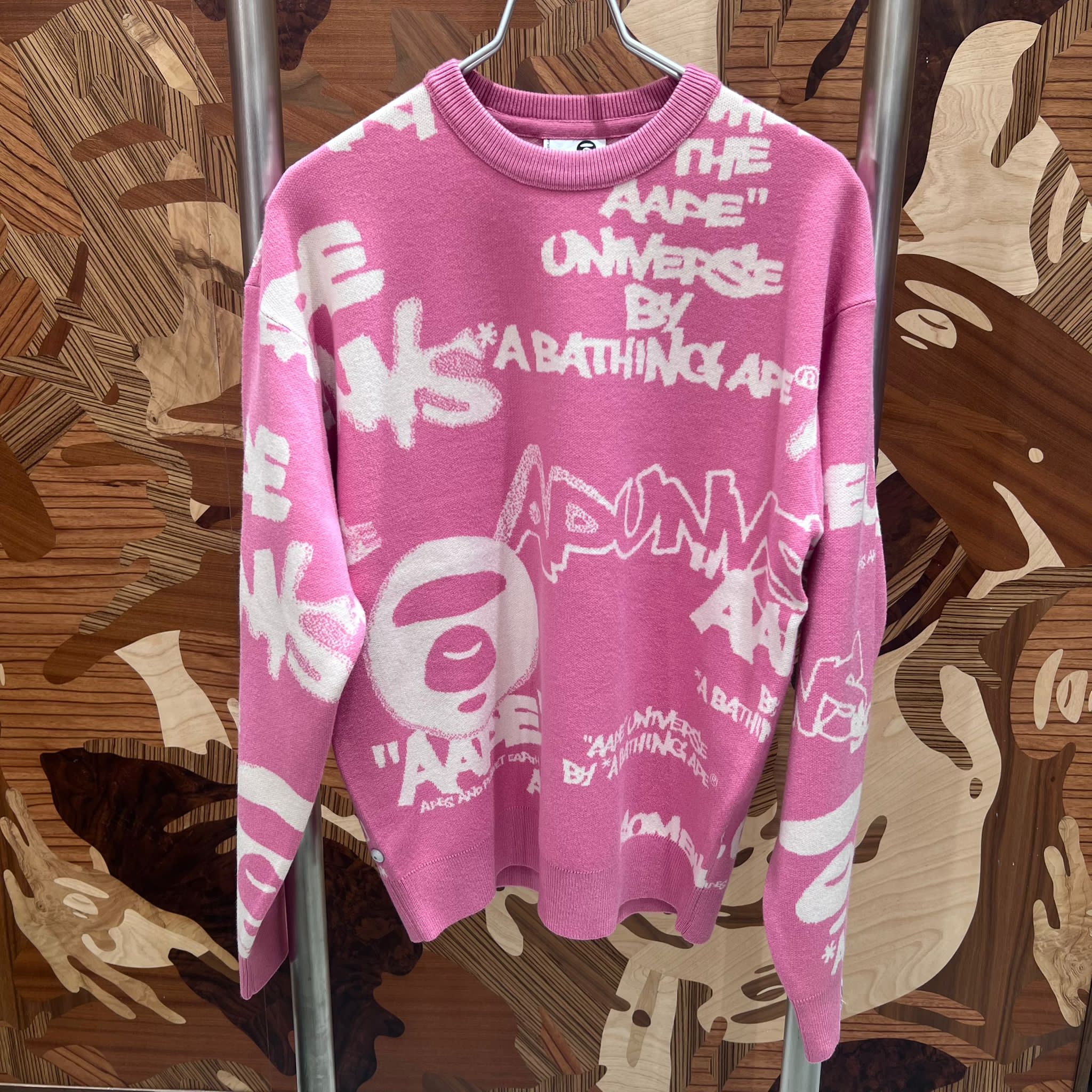 AAPE AAPEUNVS moonface crew neck sweater (D362)