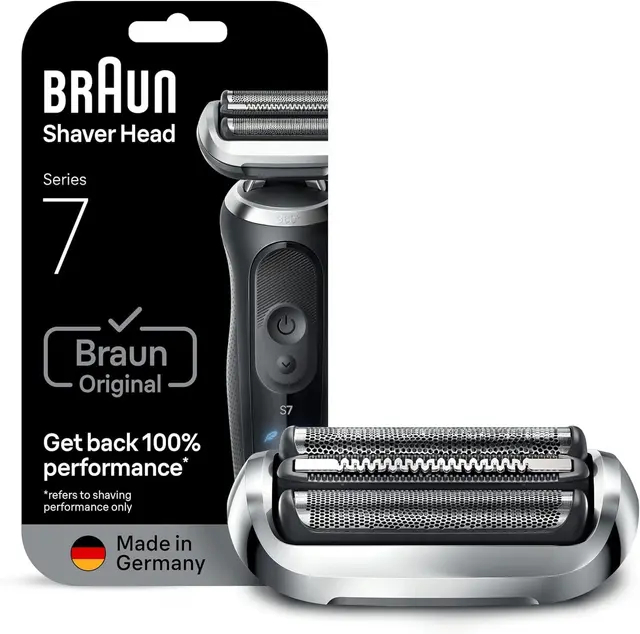 Braun Series 7 74S(73S upgraded version)電動剃須刀更換剃須刀部件與2020年以後的Series 7剃須刀型號兼容銀色