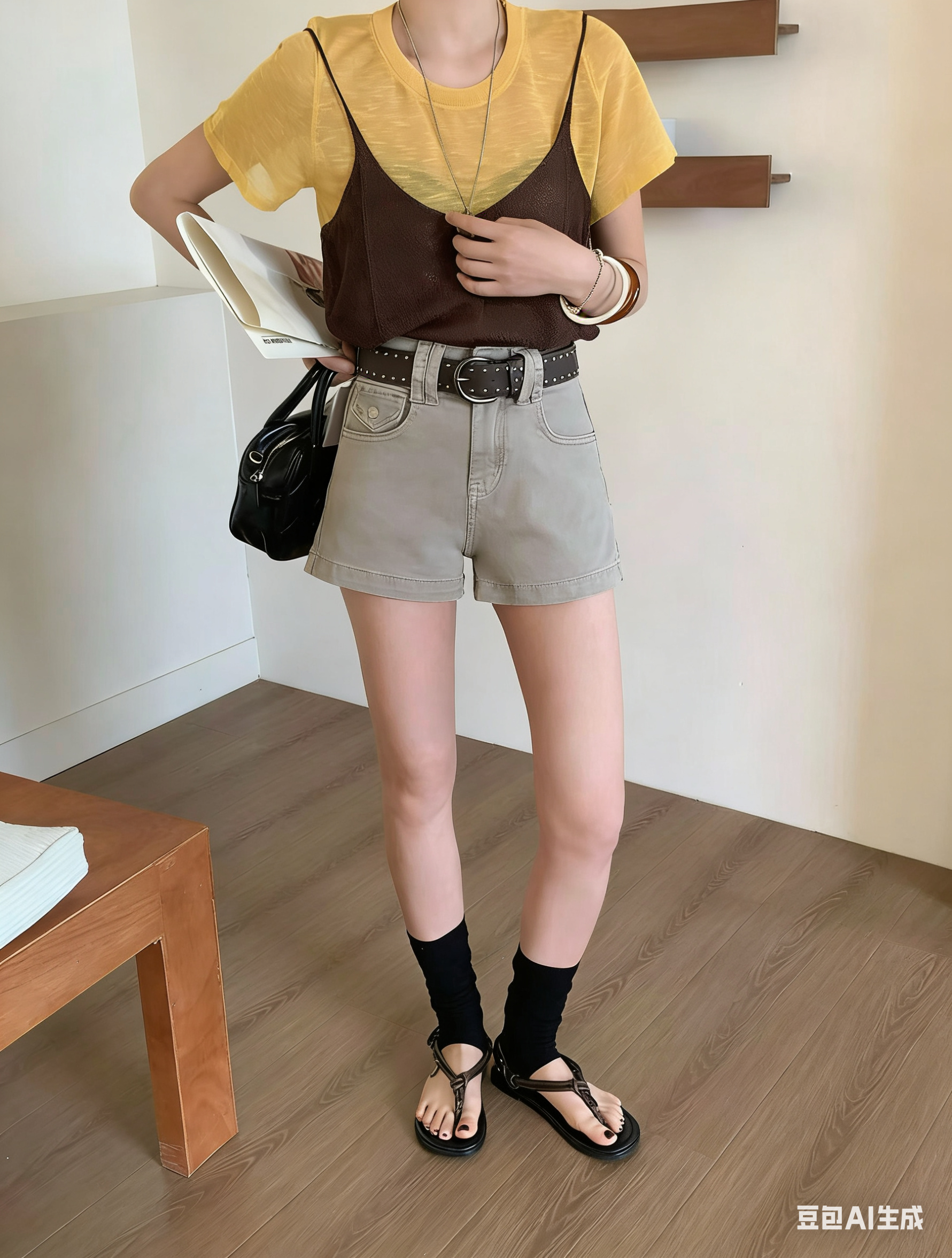 1780 Greige Wash Denim Shorts 奶灰水洗牛仔短裤