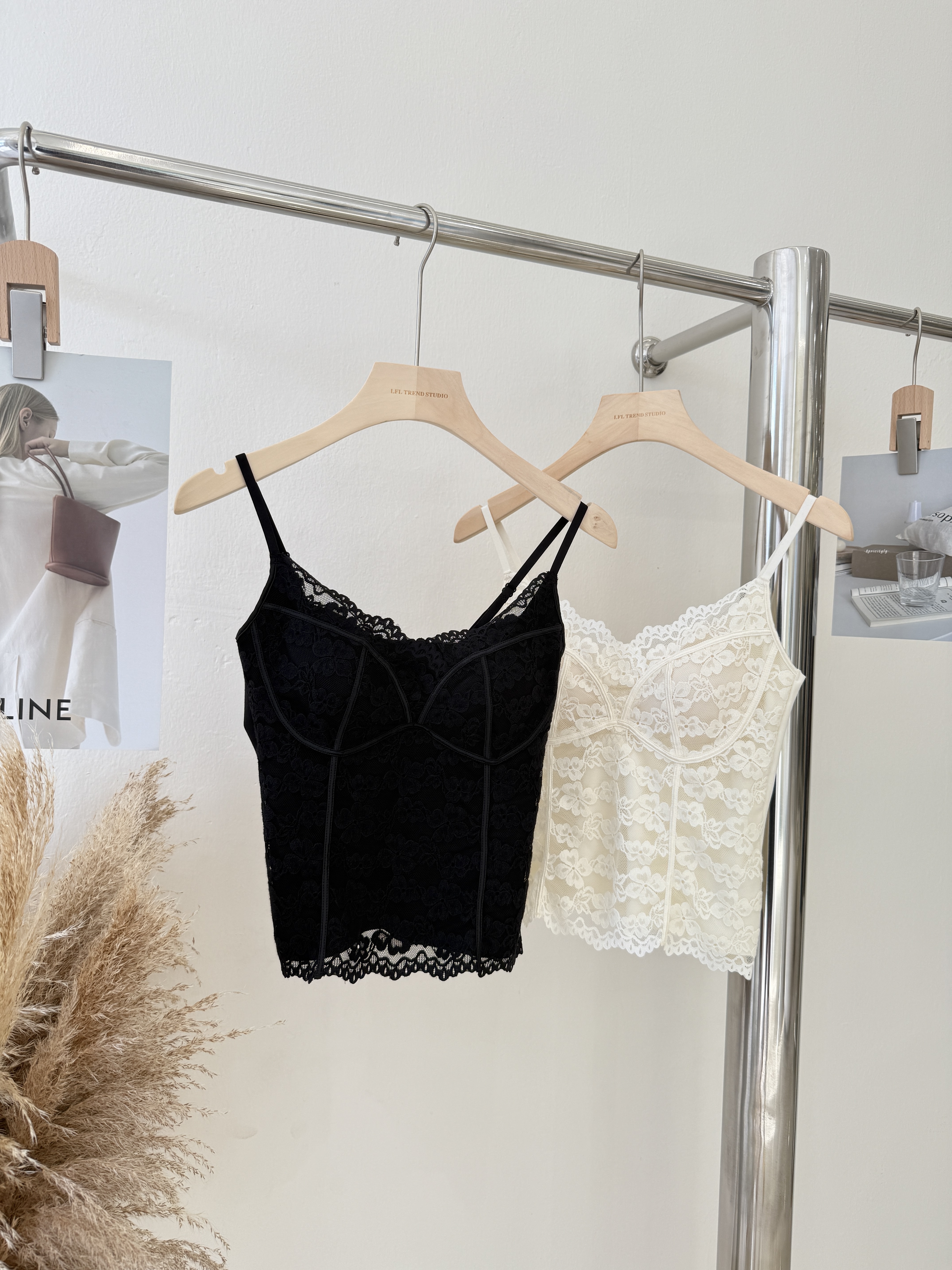 6901 法式纯欲风蕾丝V领吊带