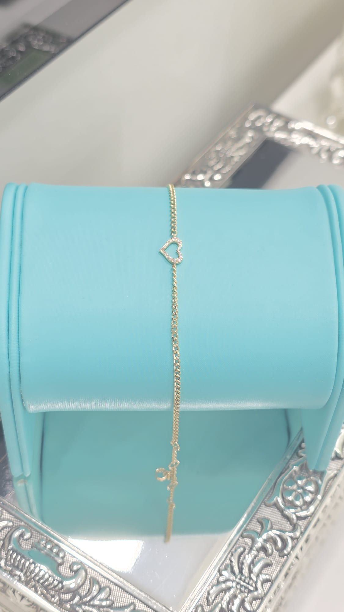 18K心形鑽石手鏈 d0.15ct 17cm
