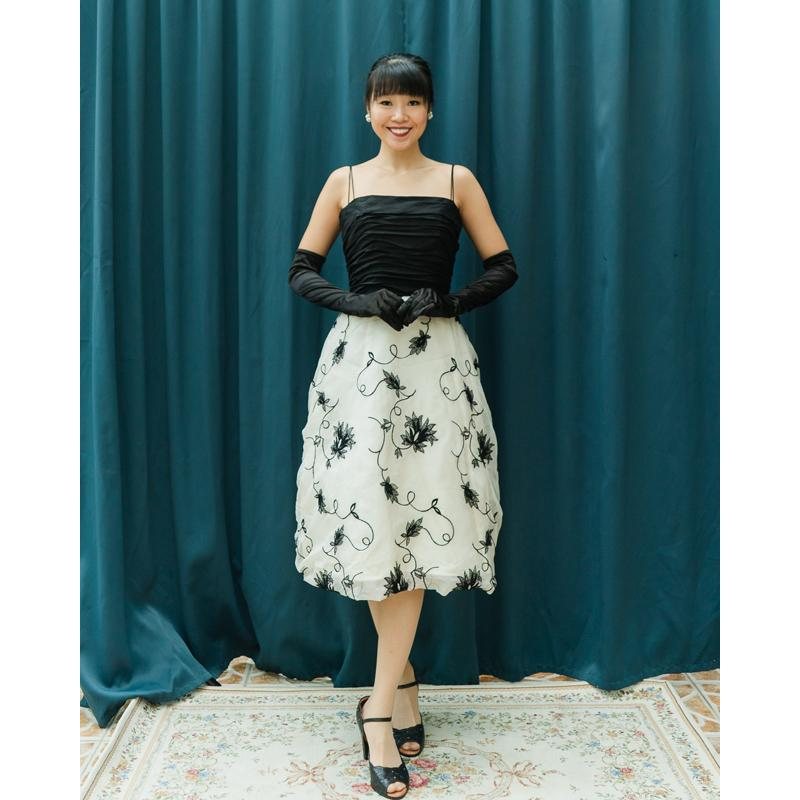 RARE！C.a. 1960s "Daymore" Black and White Embroidered Organza Cocktail Dress - New Old Stock from A. J. Freiman Department Store