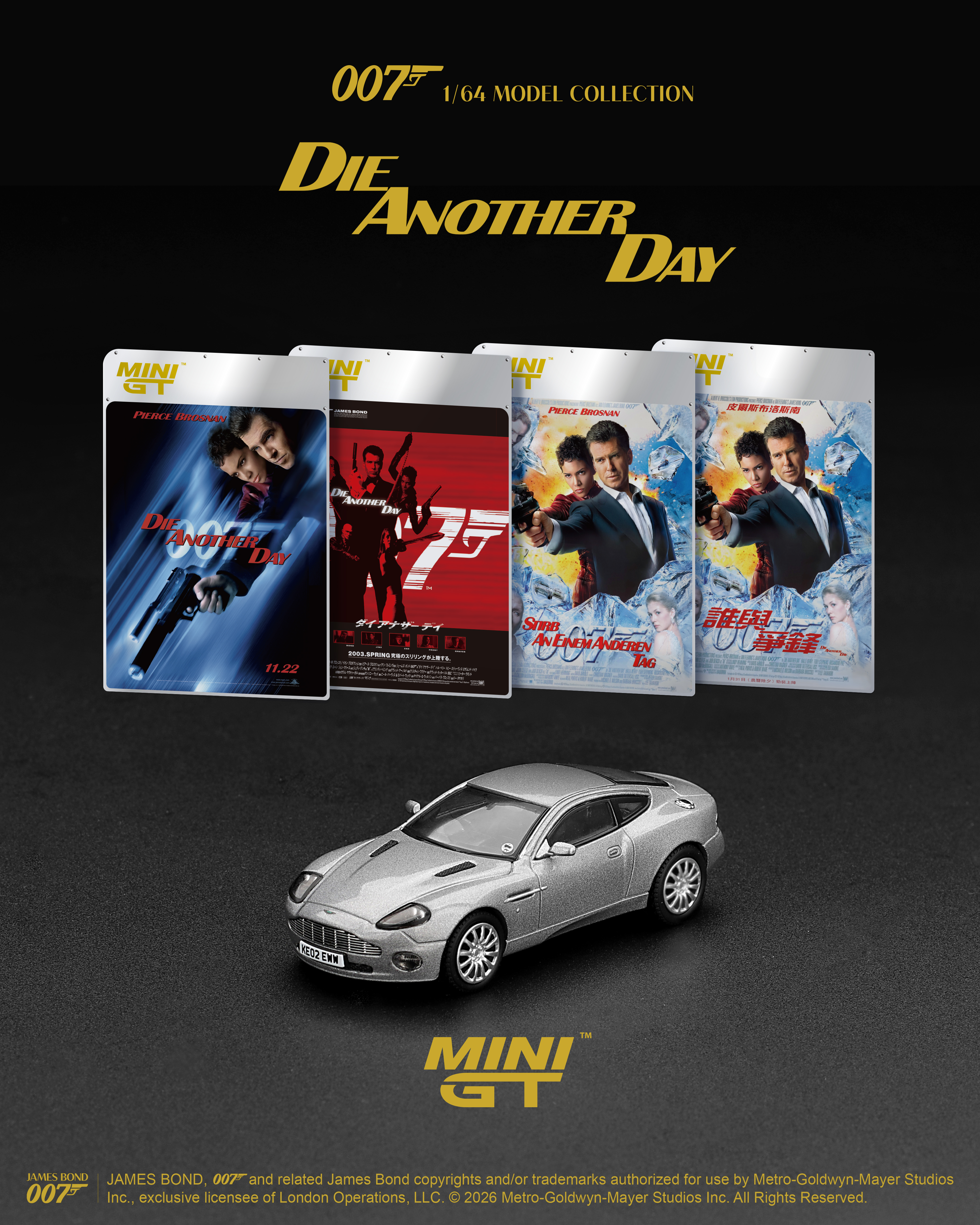 Pre Order - MINI GT ( MGT00926-007J ) Aston Martin V12 Vanquish "Die Another Day"  ｜ Japanese Blister Packaging ｜ MINIGT 預訂優惠價 Pre-Order Price: HK$94