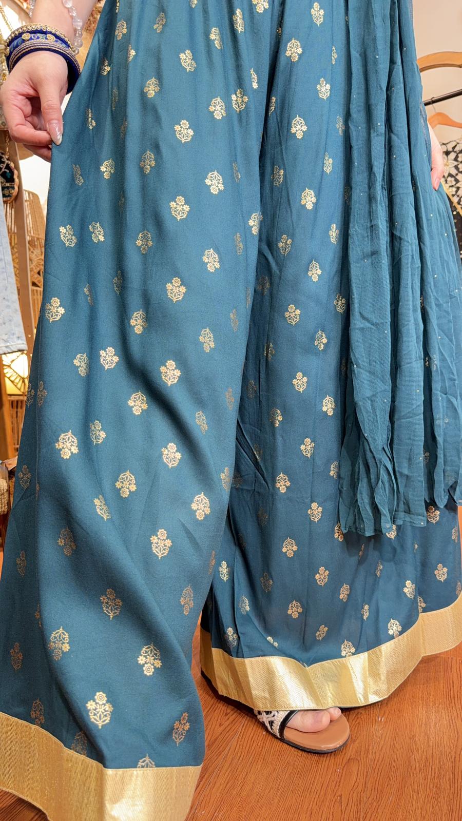 3571 Blue Set of 2 attached with scarf