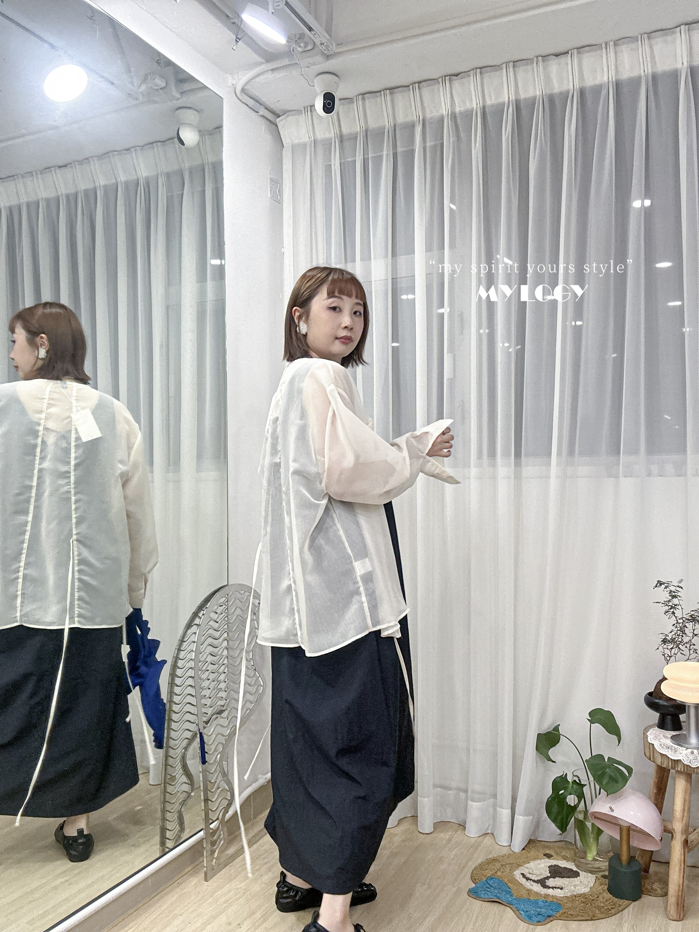 傭懶大人感～小正式透膚甚平(じんべい)風襯衫/外套 VL0001 - 白色 Ivory