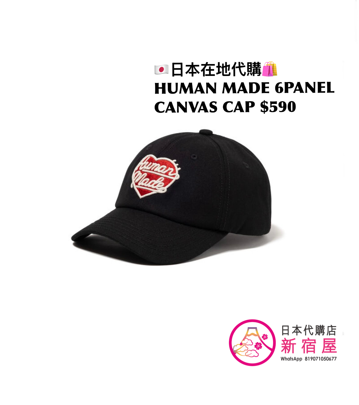 HUMAN MADE 6PANEL CANVAS CAP