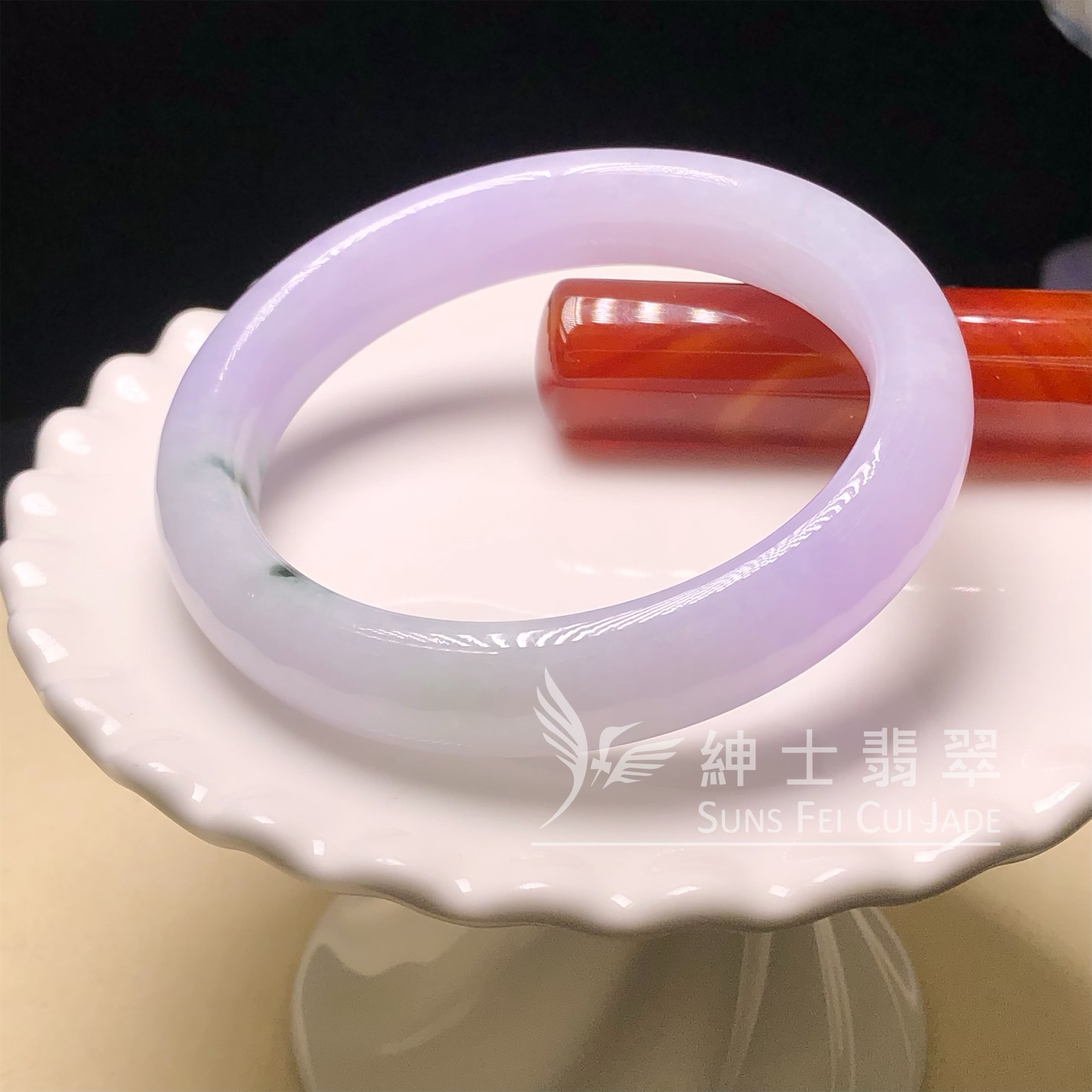 C06372 木那藍紫飄花福鐲56.1mm