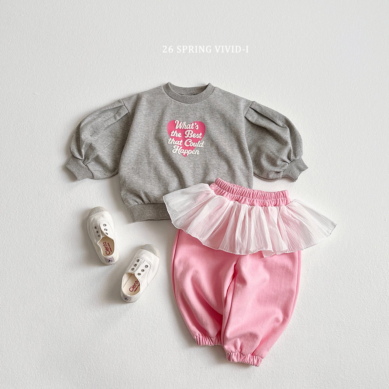 🌸預訂 韓國直送🌸🇰🇷VIVIDI三色芭蕾荷葉邊束腳運動褲