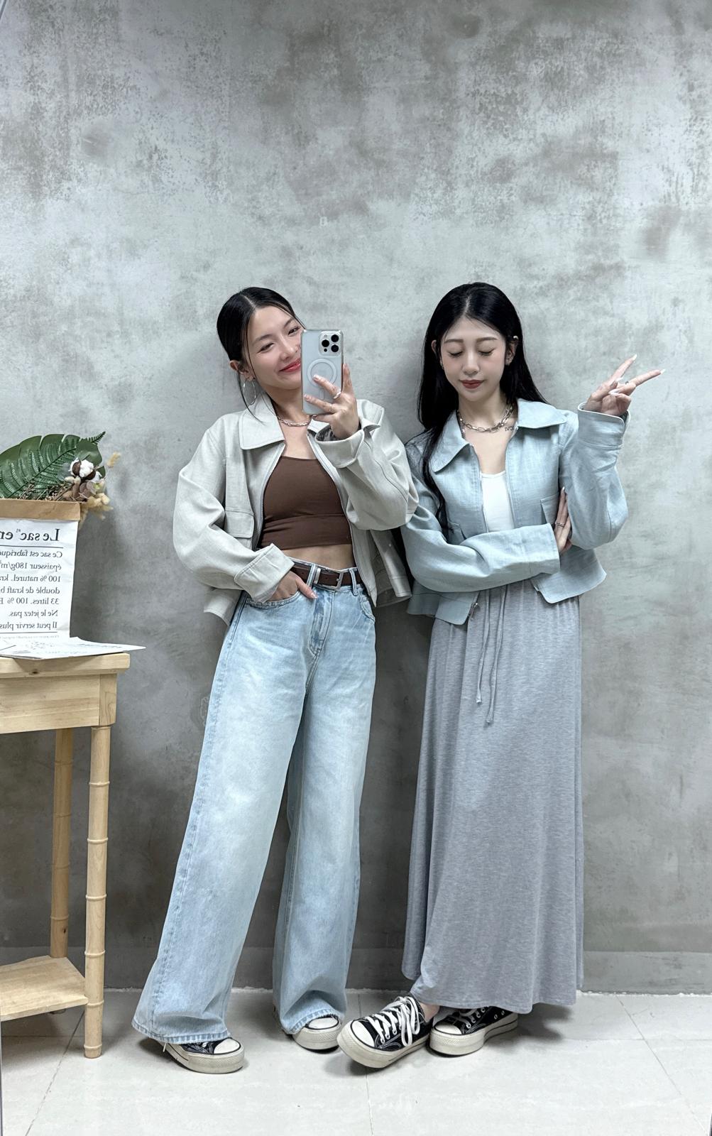 E07 雙袋棉麻外套