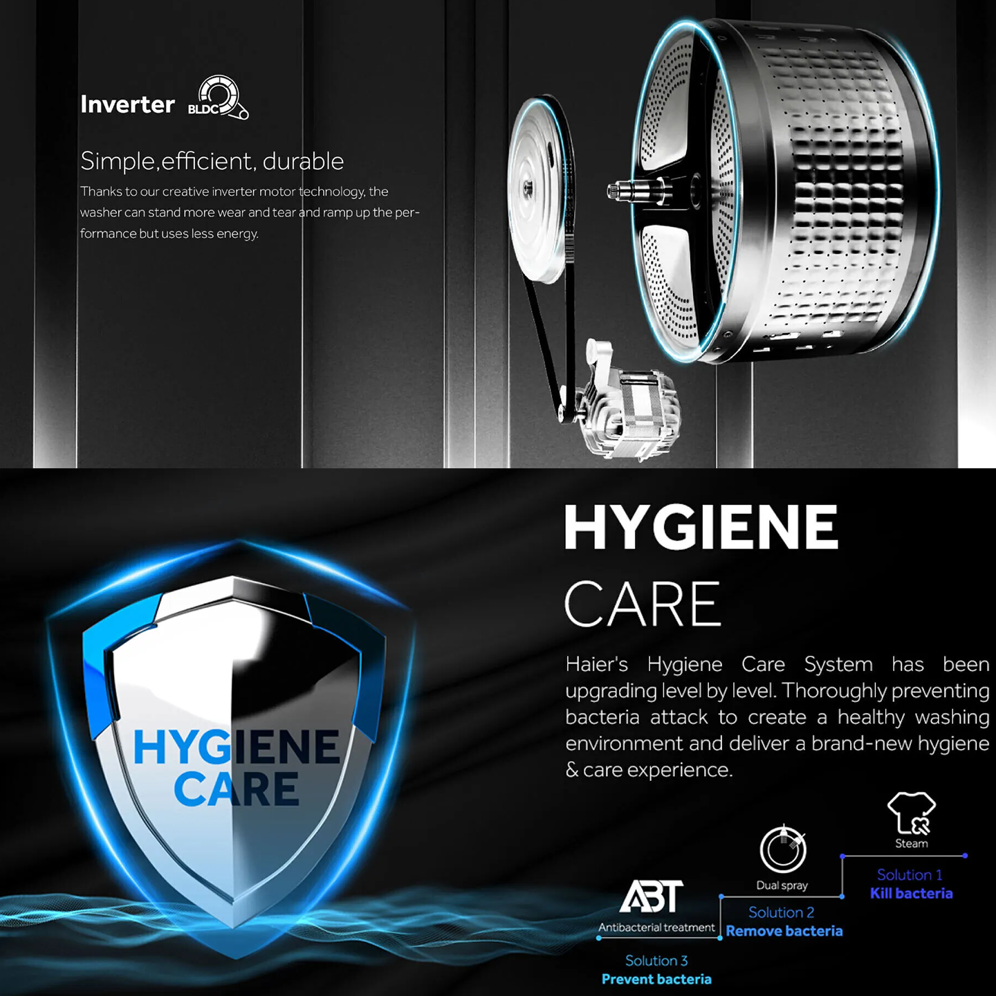 Haier 10.5kg Inverter Front Load Washer (HW105-BP1239S8)