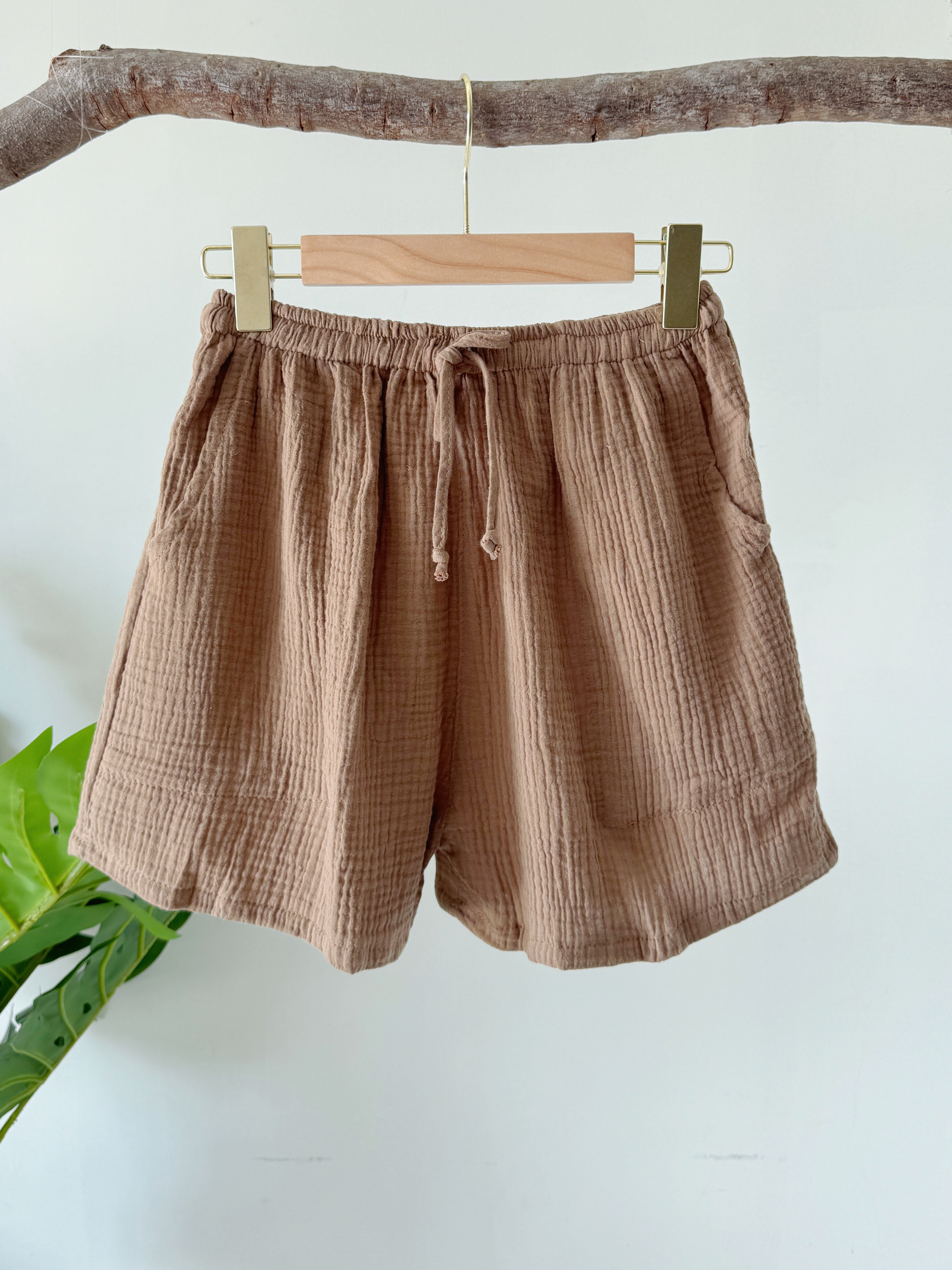 森系简约纯棉短裤