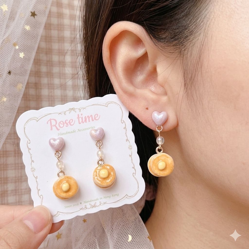 手繪Pancake 熱香餅耳環