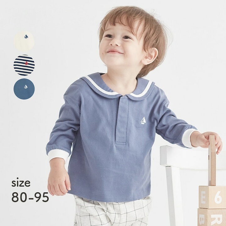 🇯🇵預訂 日本直送🇯🇵三色水手領帆船刺繡長袖上衣