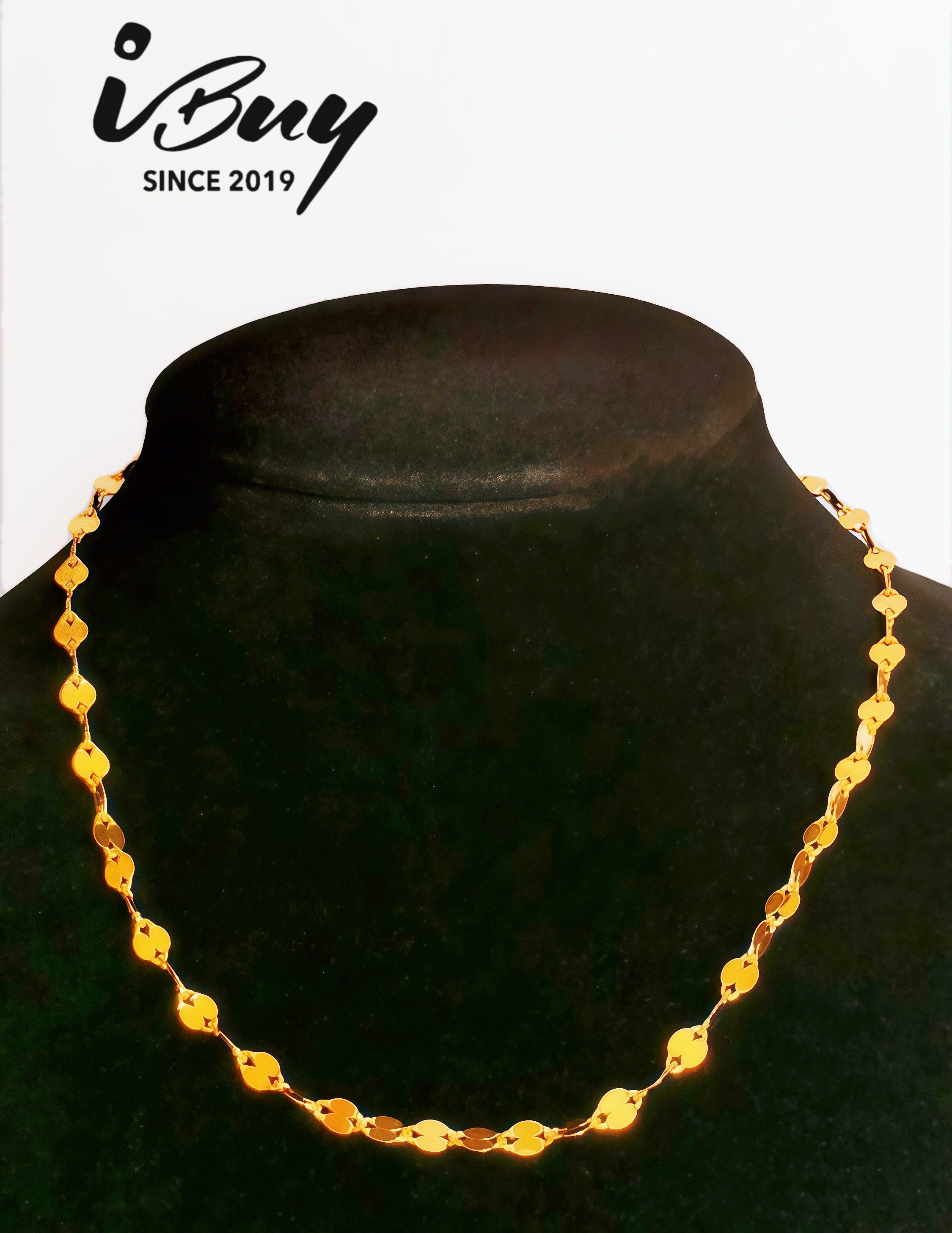 916 GOLD MIRROR NECKLACE (045) 916 金 镜子项链（045）