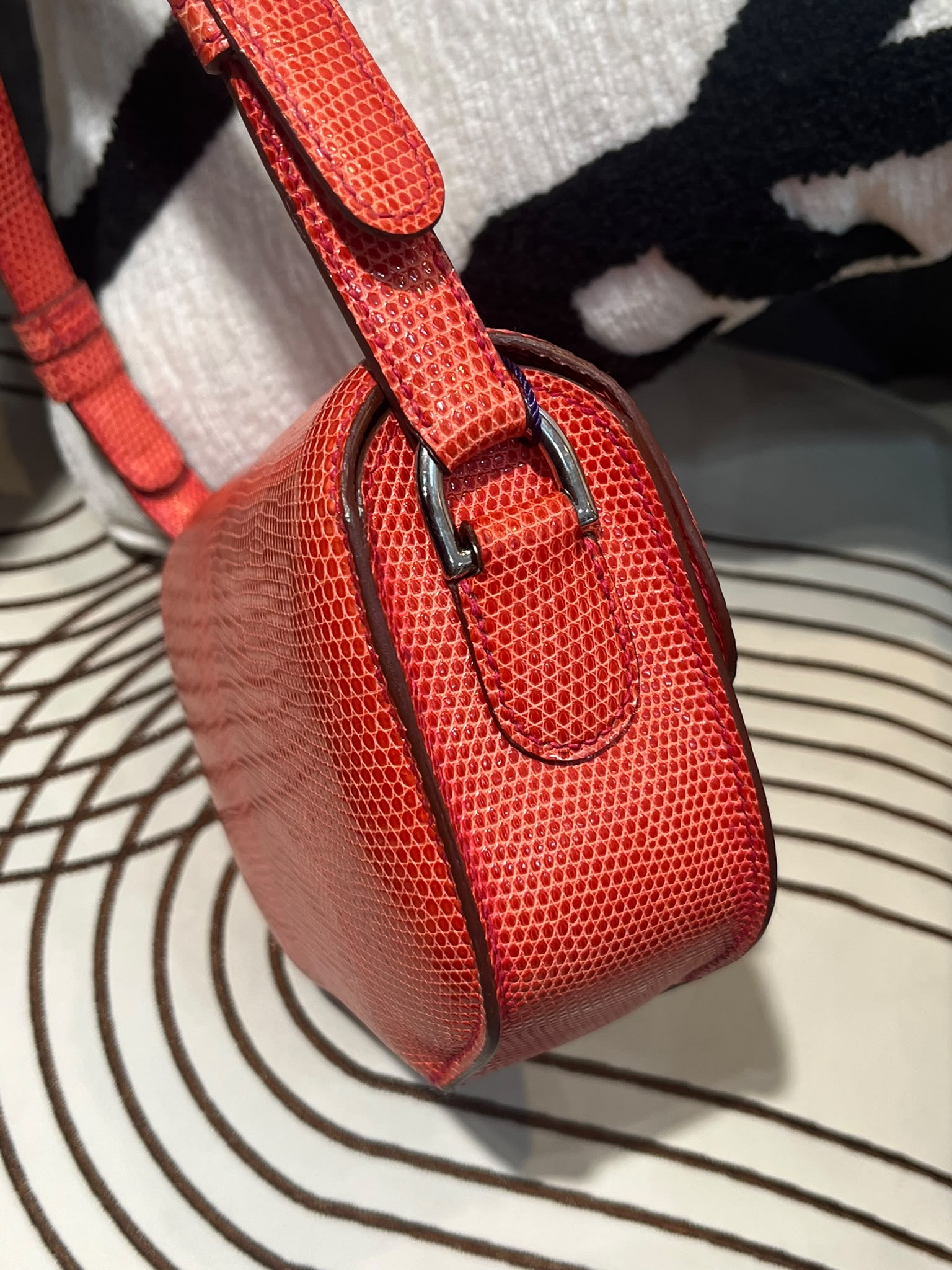 Hermes Varanus Niloticus Lizard Cherche Midi 18 100%Authentic, 98%New ☑️Dust bag
