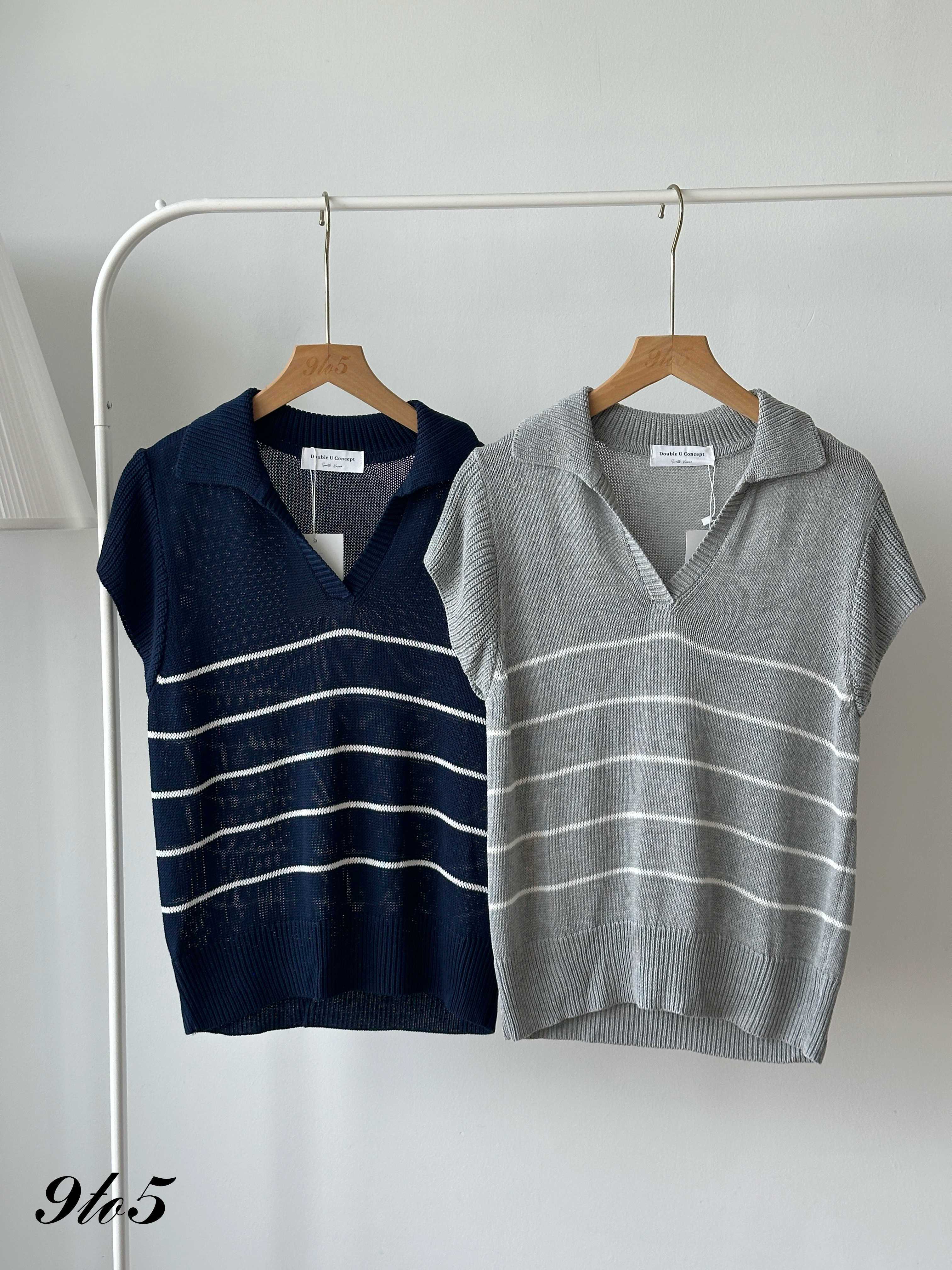 T4402 Cape Sleeve Stripe Knit Top - 4 Colors 