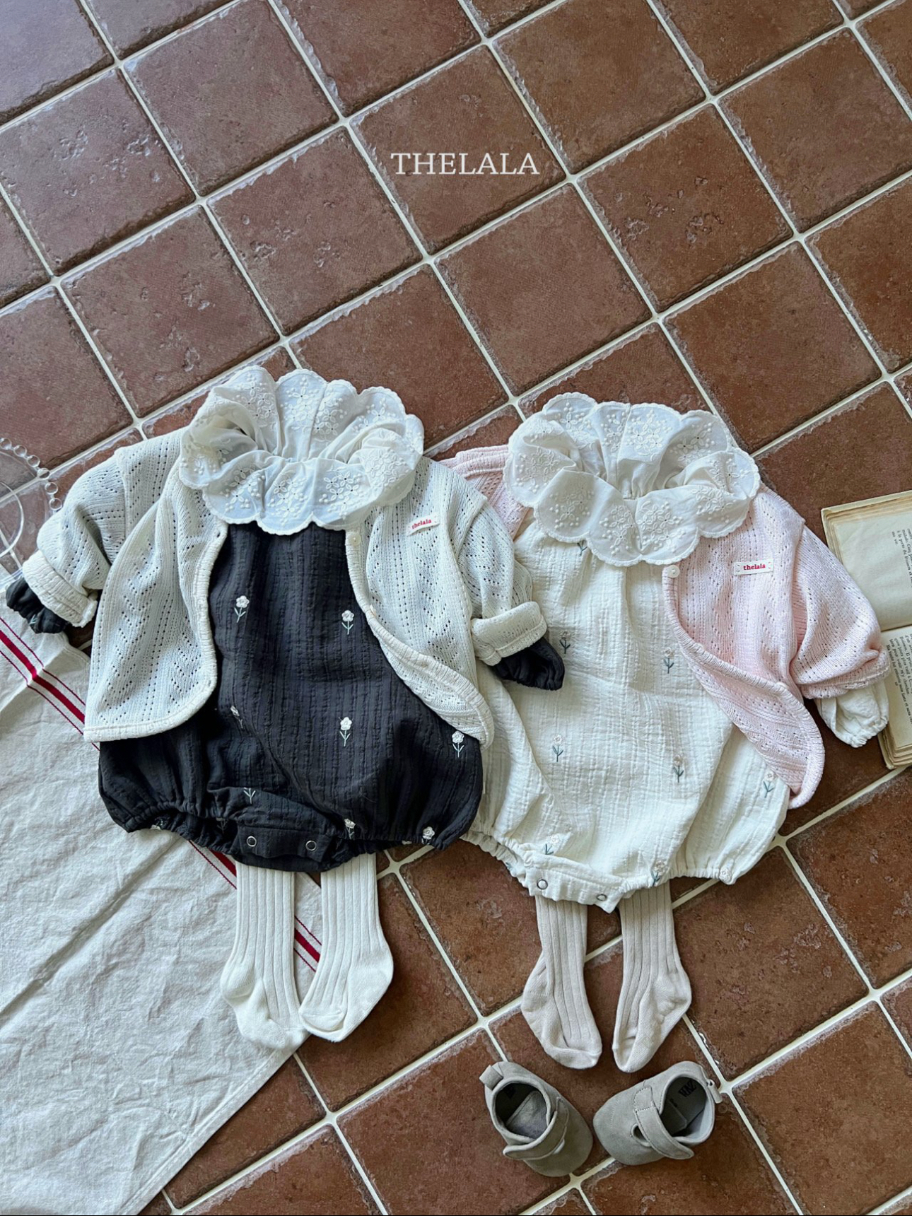 🌸預訂 韓國直送🌸🇰🇷THELALA三色輕薄標籤通花開襟外套