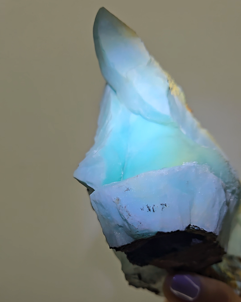 Blue aragonite with botryoidal bubble formations - AR57