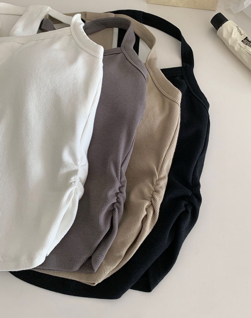 Halterneck Padded Tank Top挂脖自带胸垫小背心 ( 4 colour)