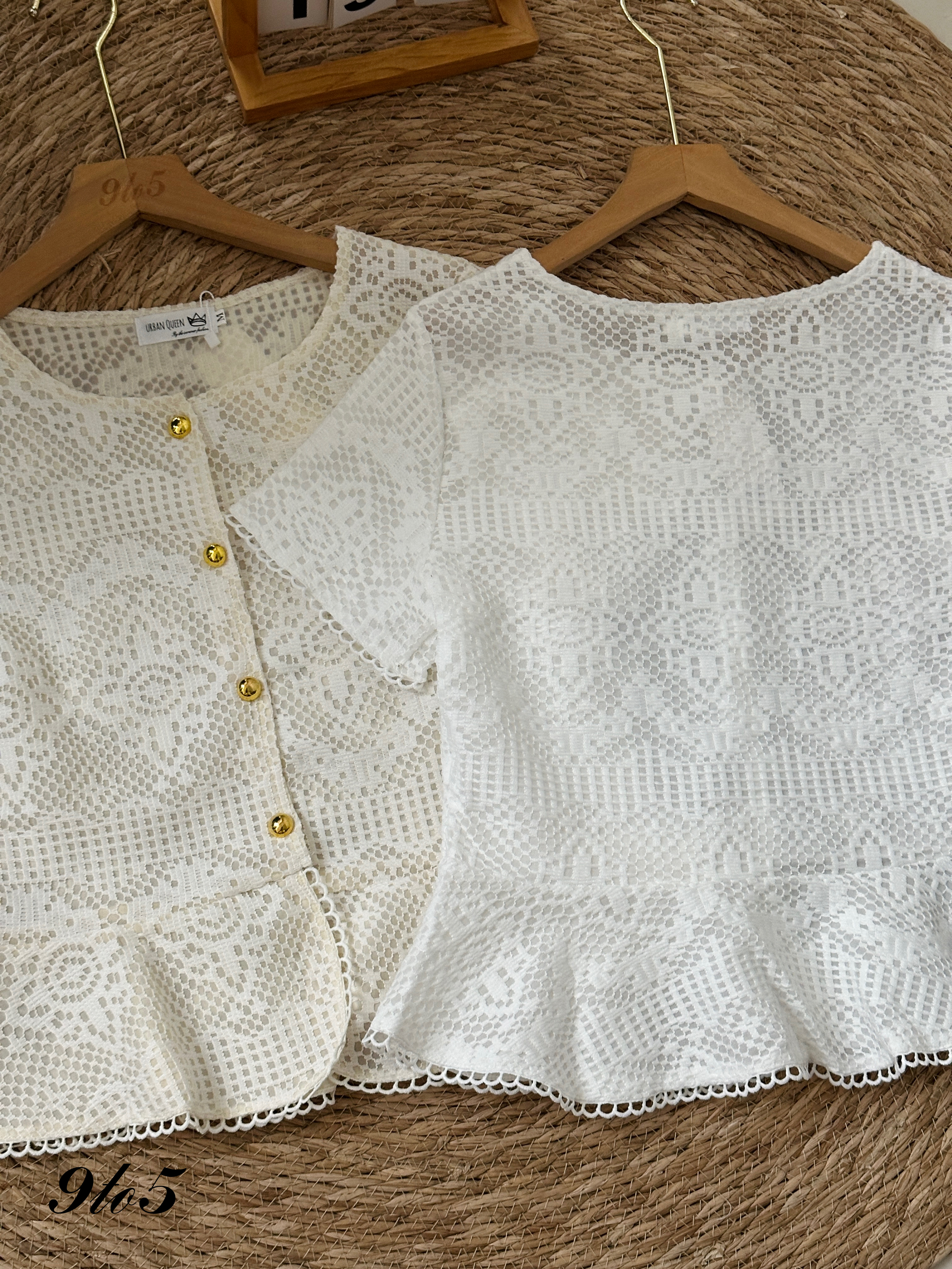 T3913 Lace Peplum Top - 3 Colors