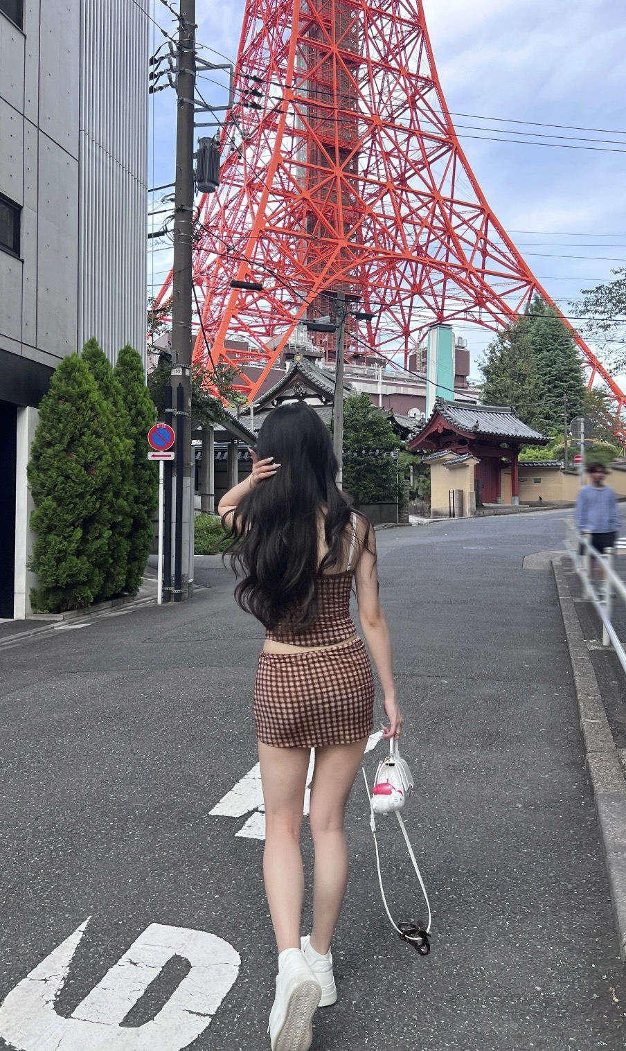 ST340甜美复古格纹两件套