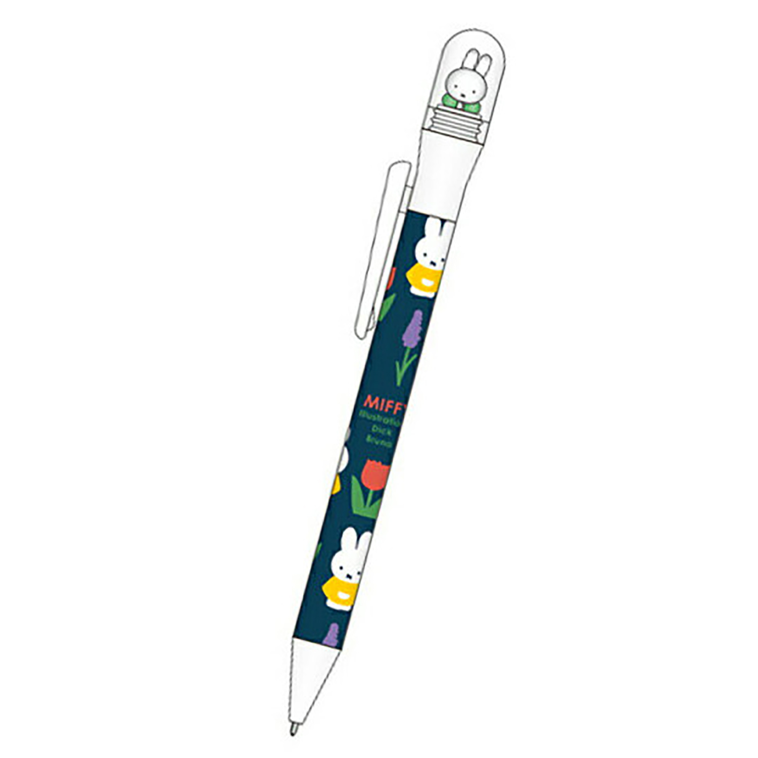 Miffy - 旋轉公仔鉛芯筆 (深藍色鬱金香款)