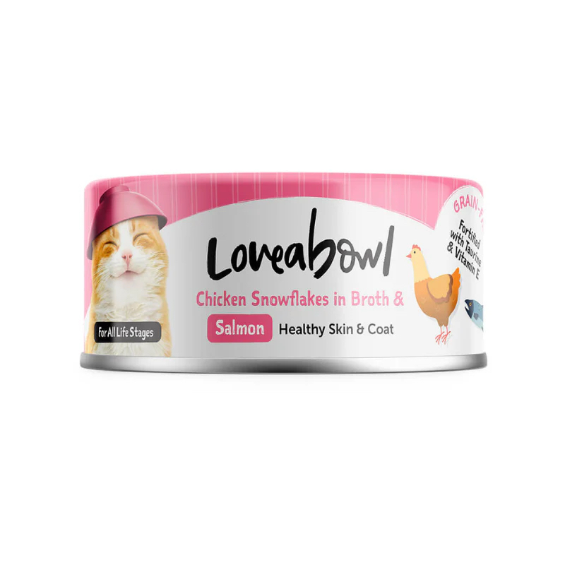 Loveabowl  無穀物 亮毛嫩雞三文魚 70g 貓罐頭