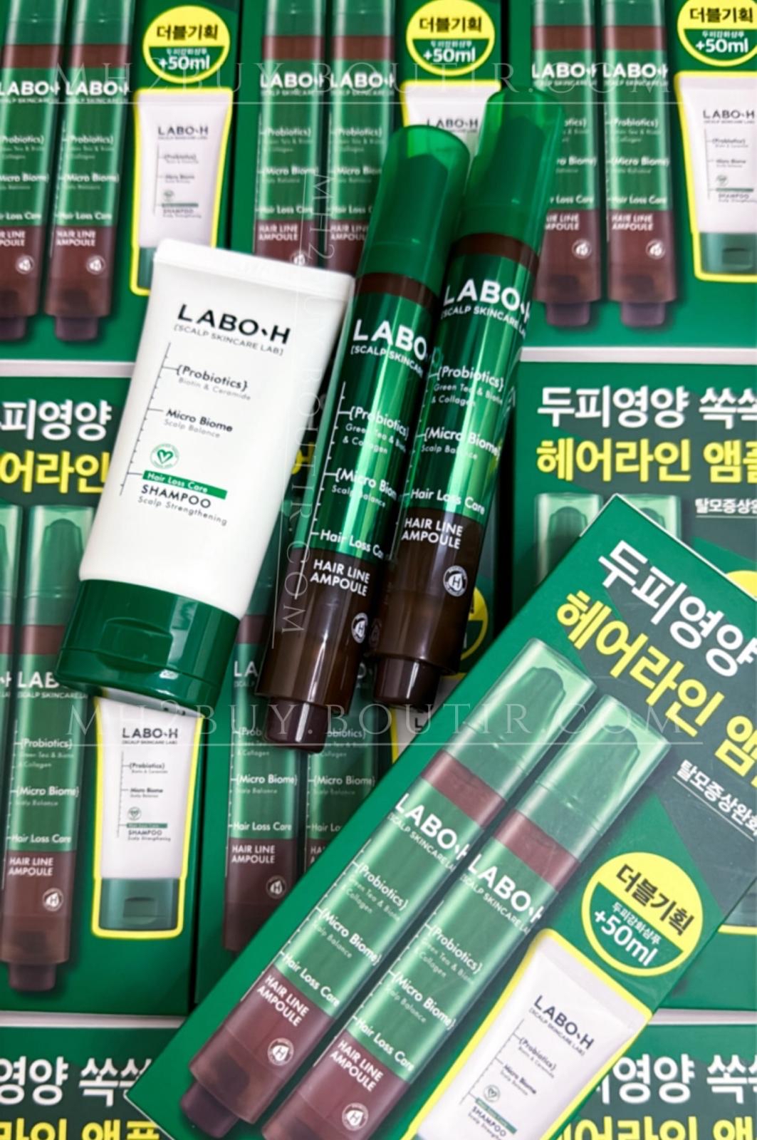 韓國LABO H  益生菌生髮滾珠精華套裝 （兩支裝15ml + 15ml +洗髮水50ml）