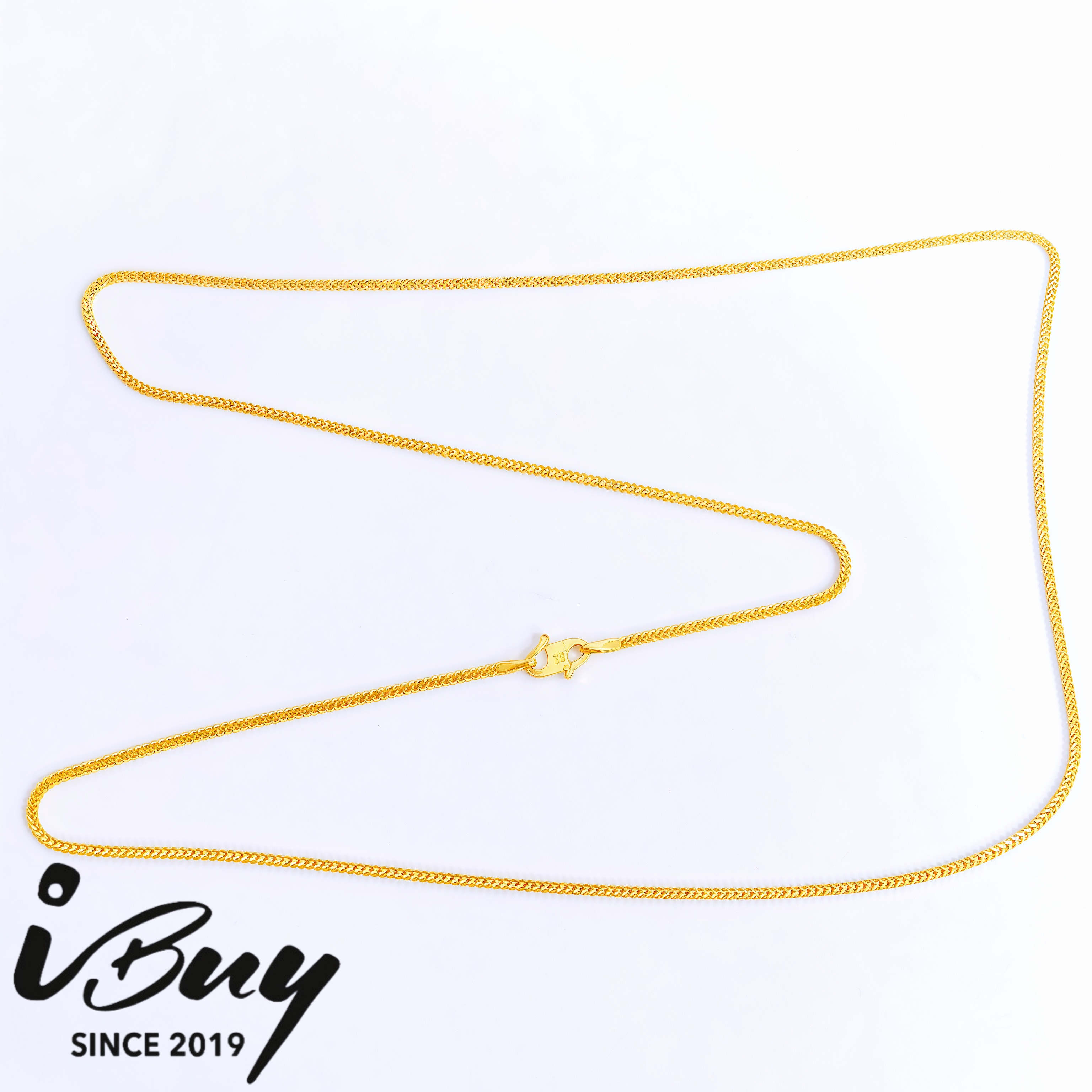 916 GOLD QUARTET HERRINGBONE NECKLACE (025) 916 金 四方人字项链 （025）